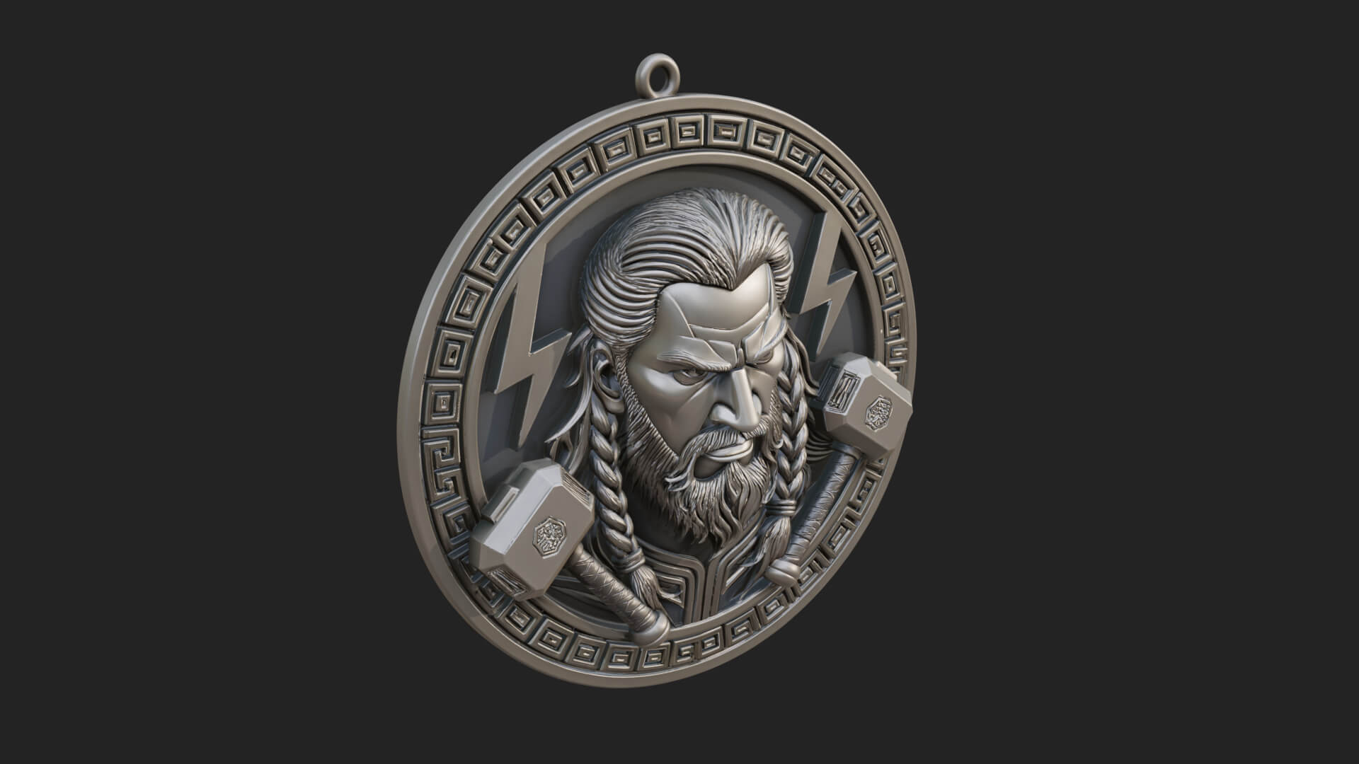 Thunder God Oval Relief Plaque Design 4 3D Print Model 3D Model