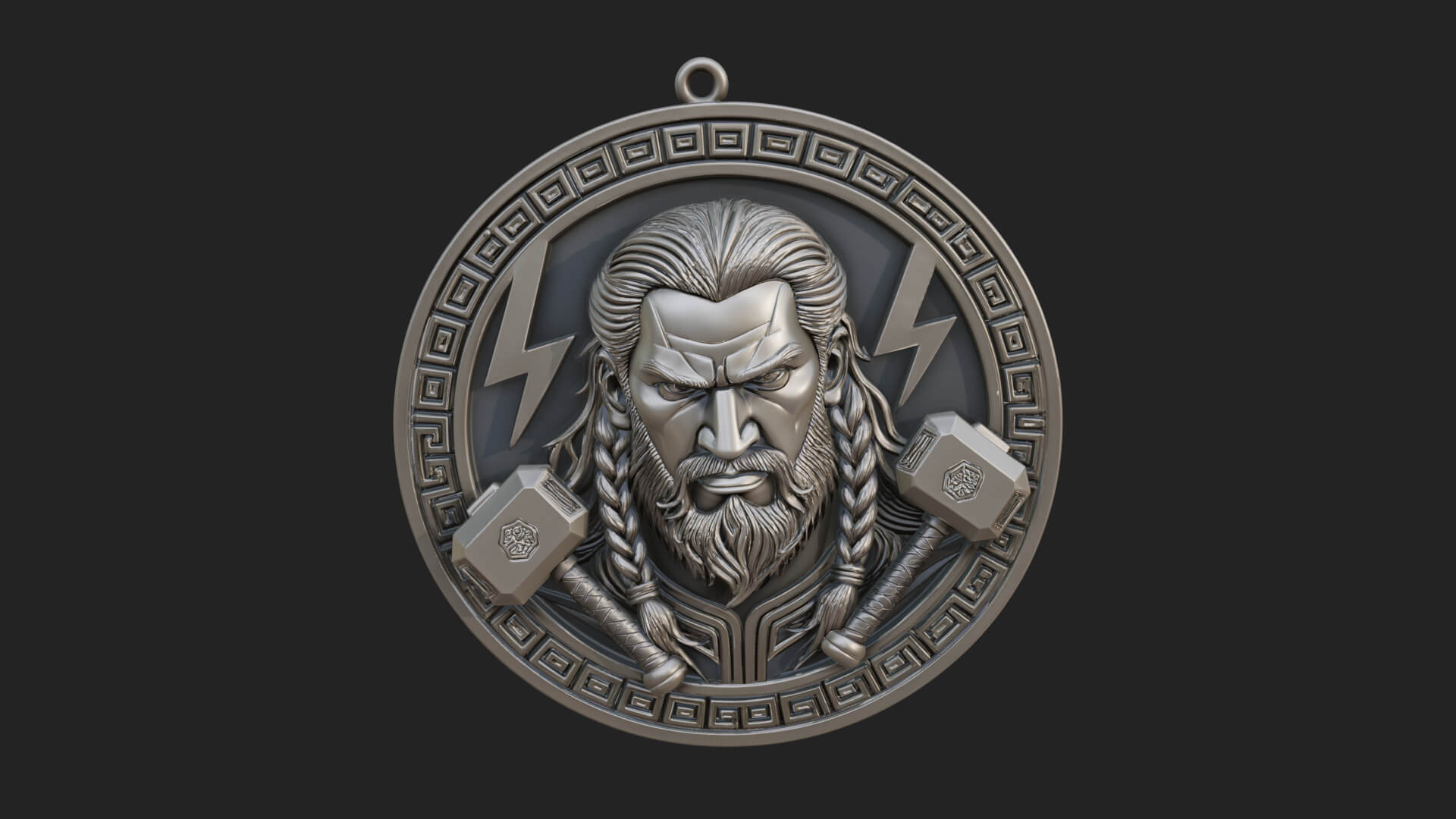Thunder God Oval Relief Plaque Design 4 3D Print Model 3D Model