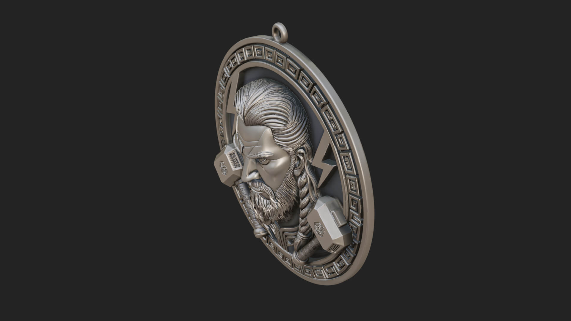 Thunder God Oval Relief Plaque Design 4 3D Print Model 3D Model
