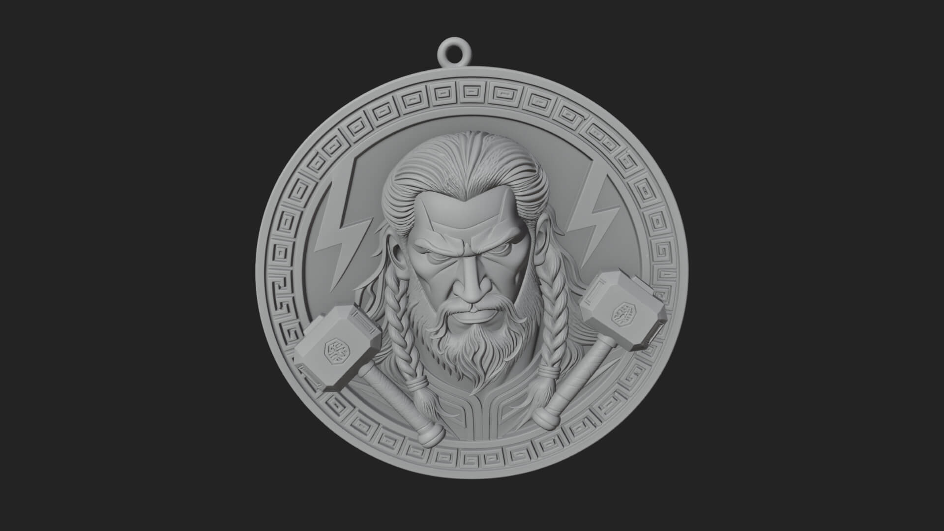 Thunder God Oval Relief Plaque Design 4 3D Print Model 3D Model