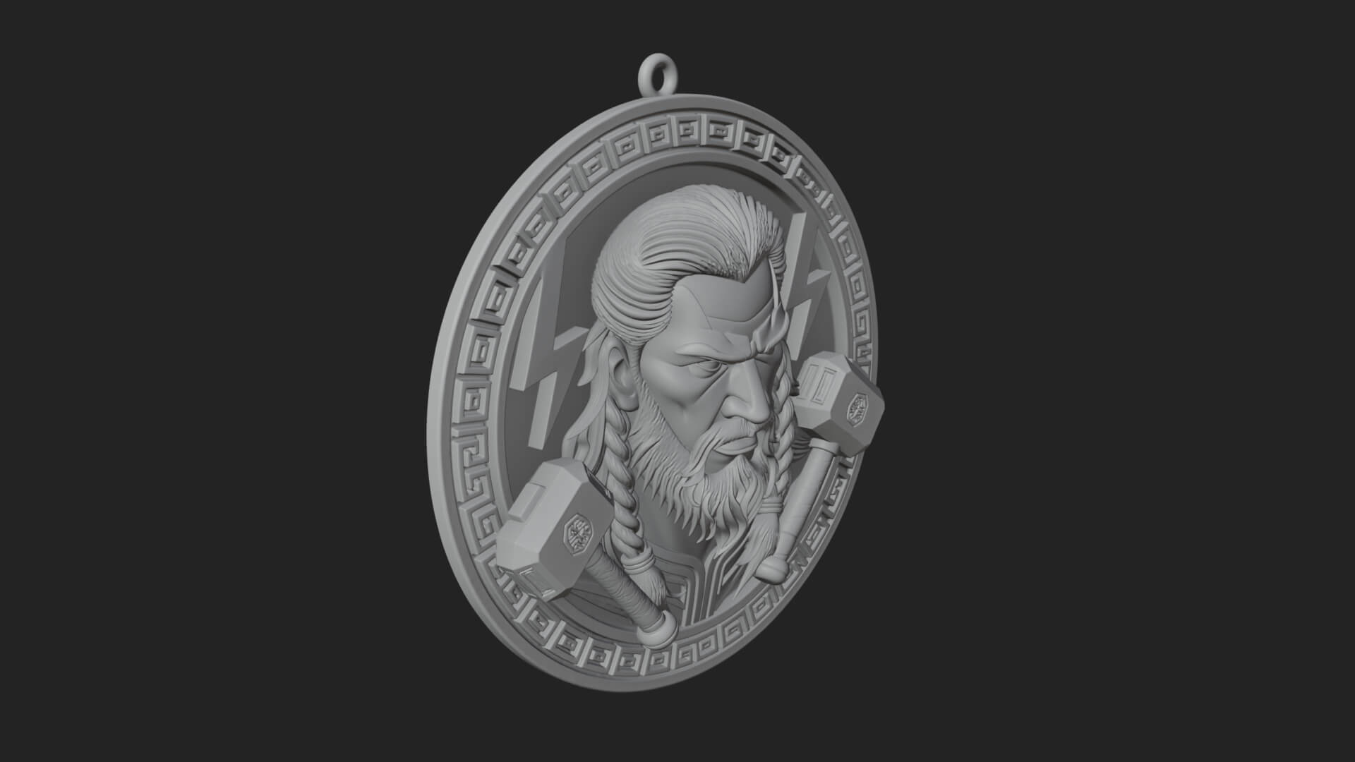 Thunder God Oval Relief Plaque Design 4 3D Print Model 3D Model