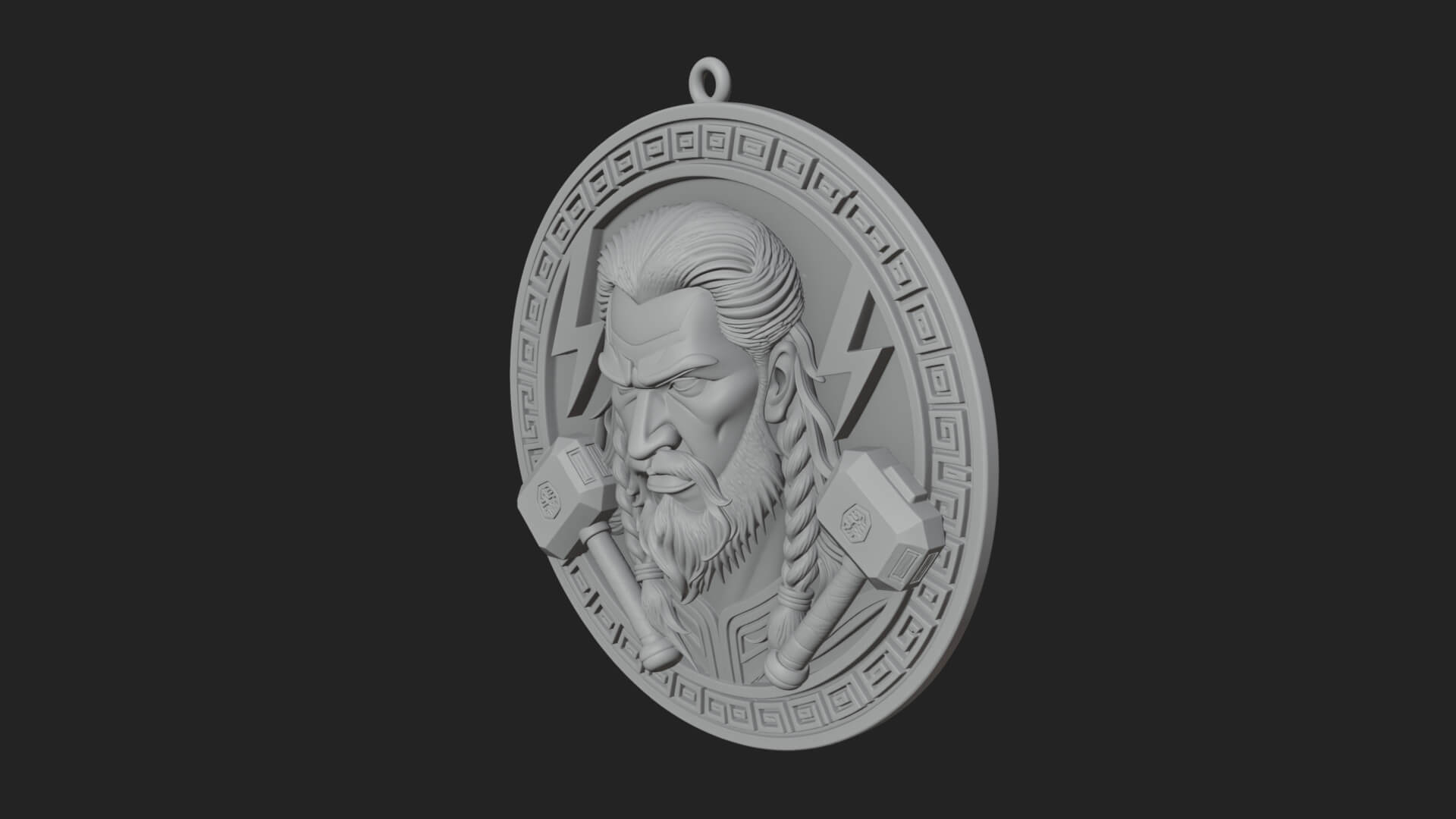 Thunder God Oval Relief Plaque Design 4 3D Print Model 3D Model