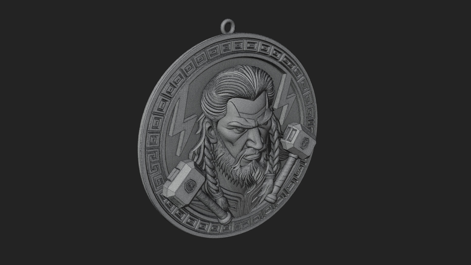 Thunder God Oval Relief Plaque Design 4 3D Print Model 3D Model