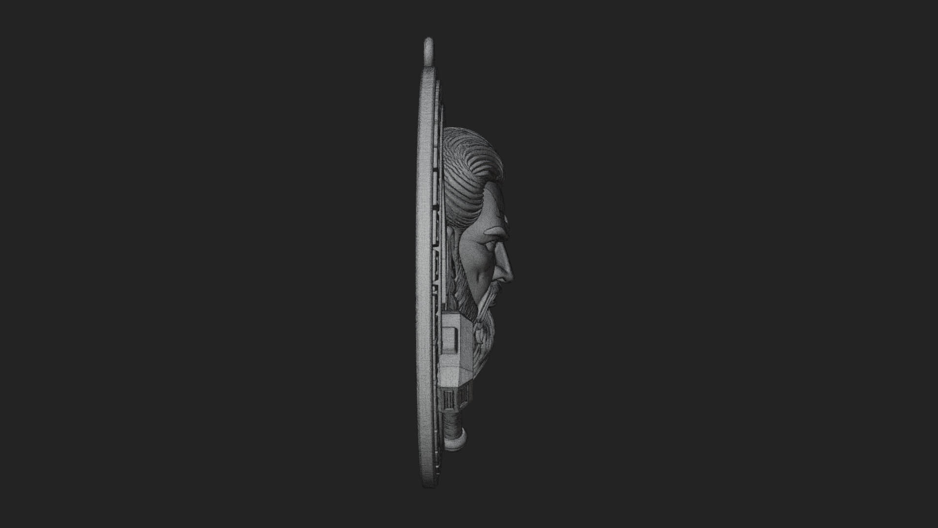 Thunder God Oval Relief Plaque Design 4 3D Print Model 3D Model