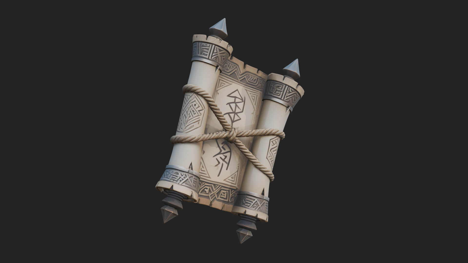 Tied Paper Scroll Model Design 1 3D Print Model 3D Model