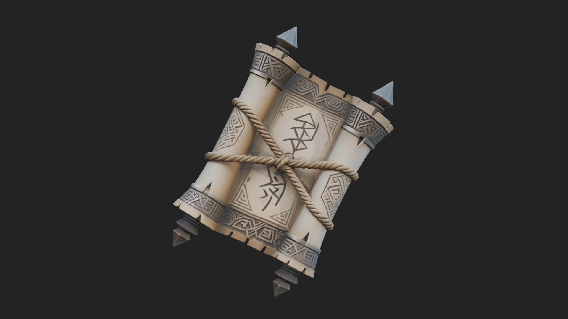 Tied Paper Scroll Model Design 1 3D Print Model 3D Model