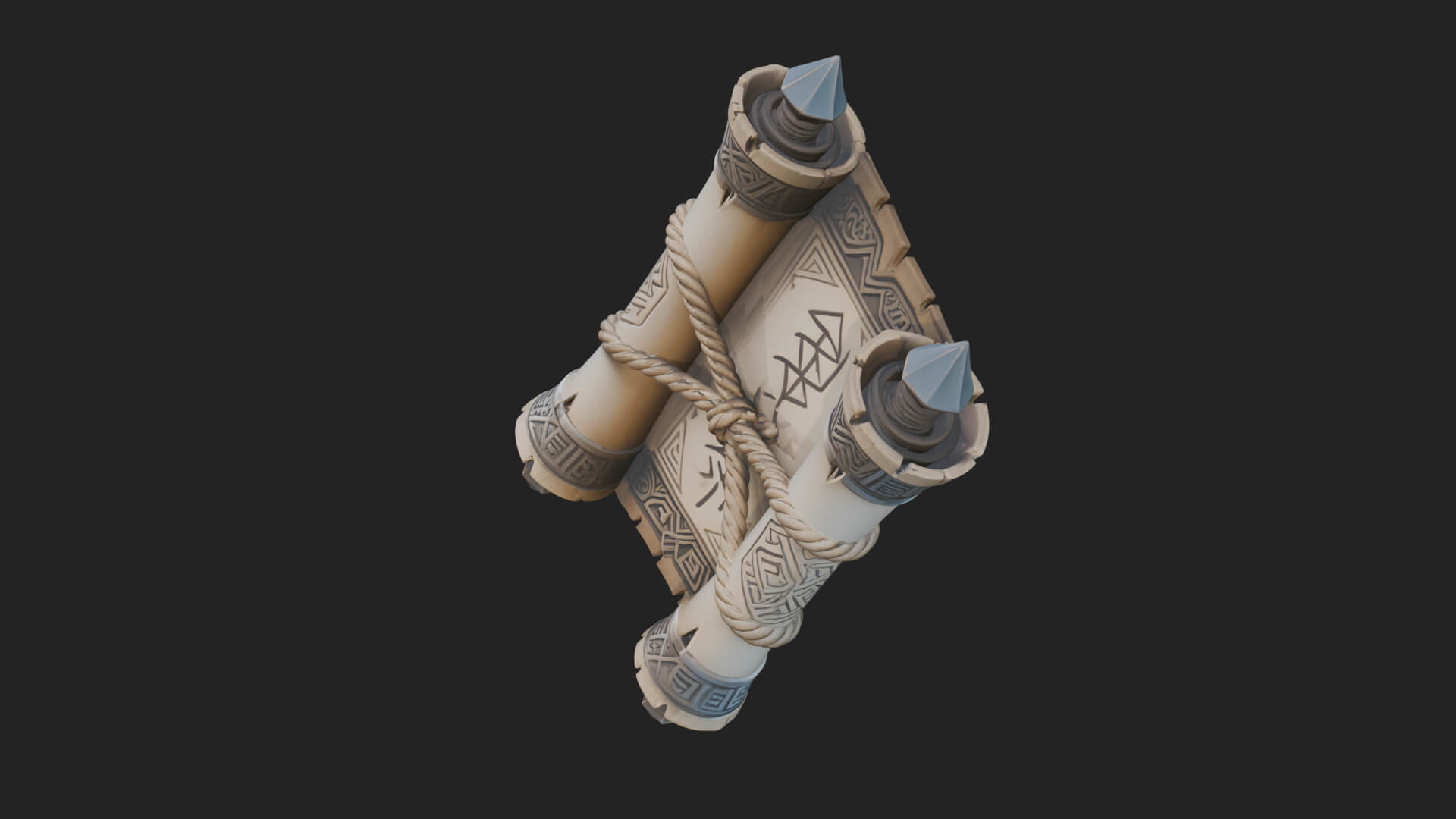 Tied Paper Scroll Model Design 1 3D Print Model 3D Model