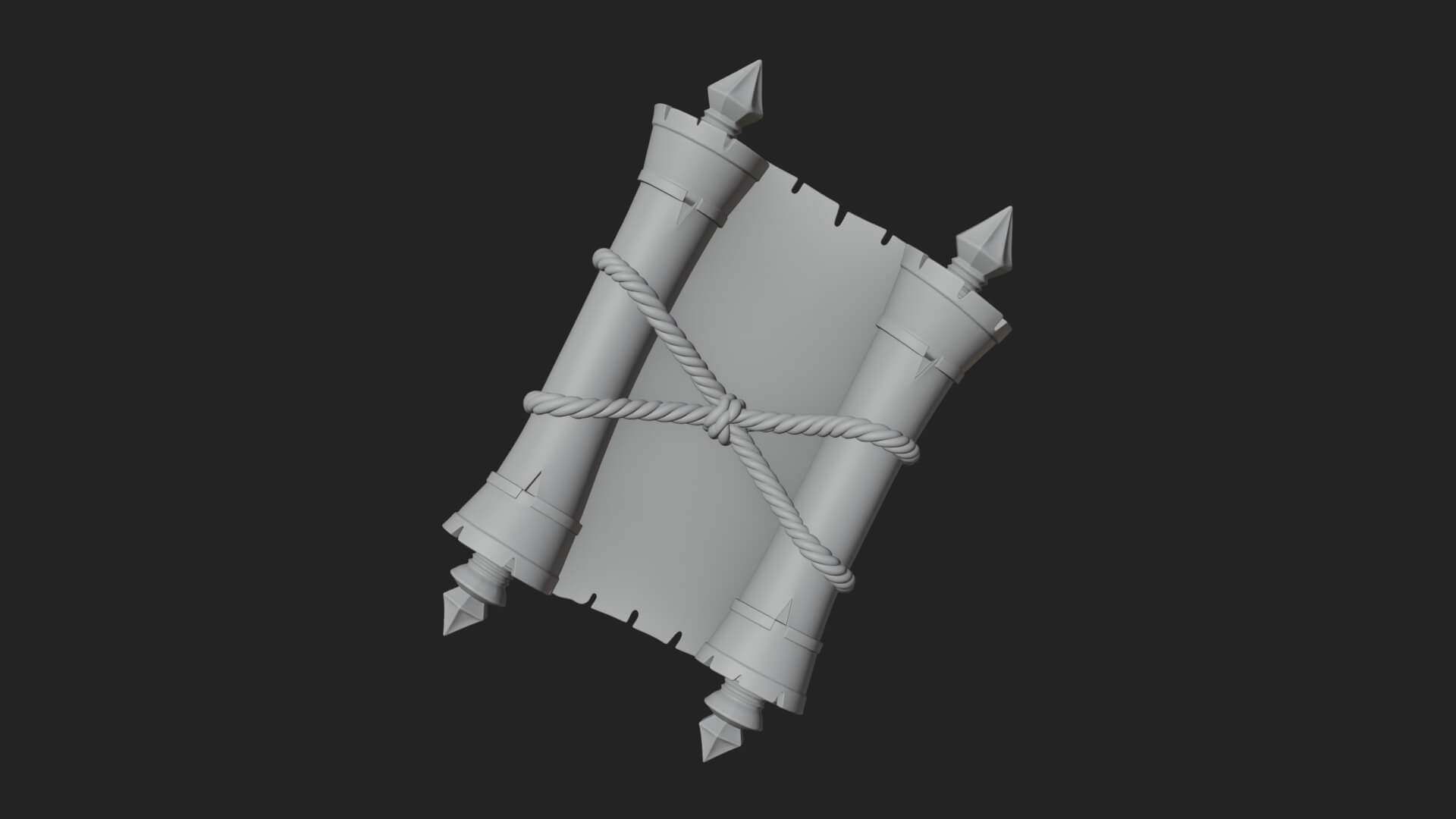 Tied Paper Scroll Model Design 1 3D Print Model 3D Model