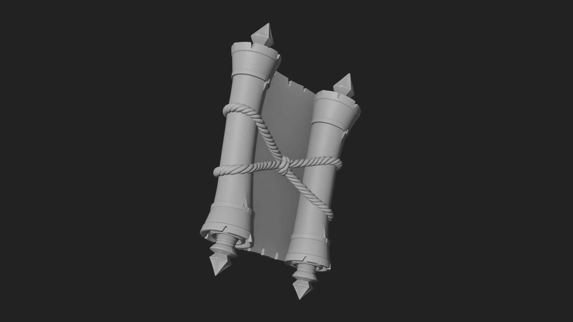 Tied Paper Scroll Model Design 1 3D Print Model 3D Model