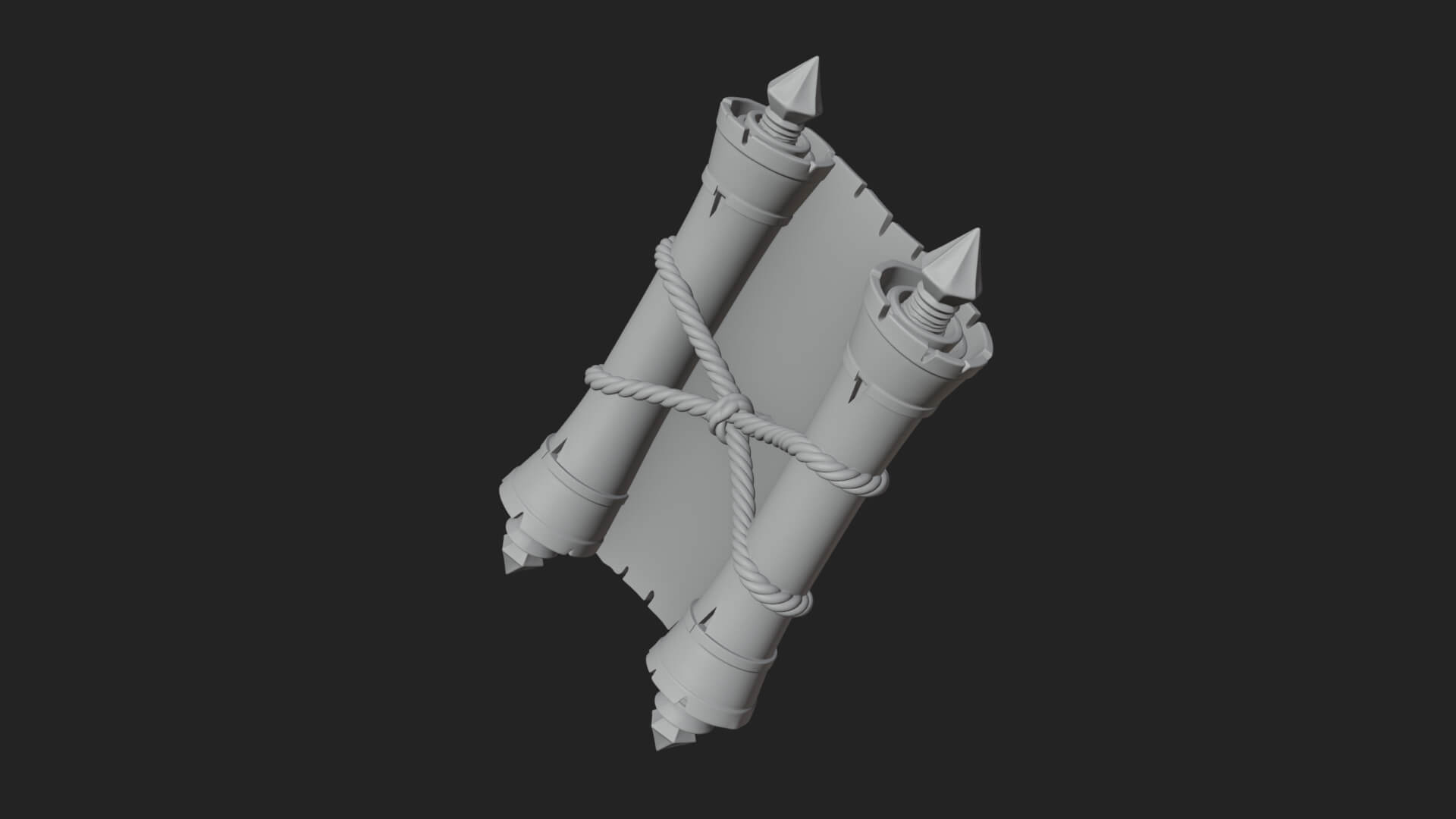 Tied Paper Scroll Model Design 1 3D Print Model 3D Model