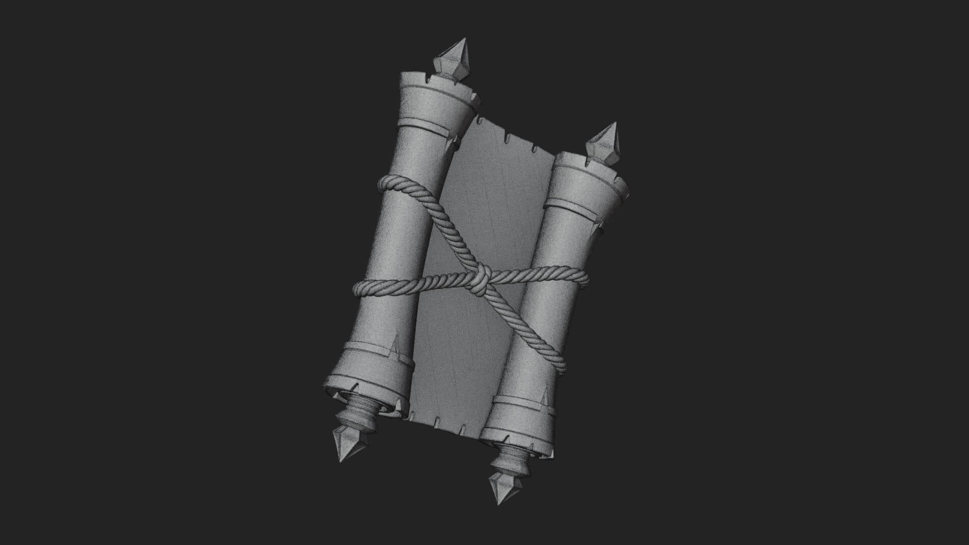 Tied Paper Scroll Model Design 1 3D Print Model 3D Model