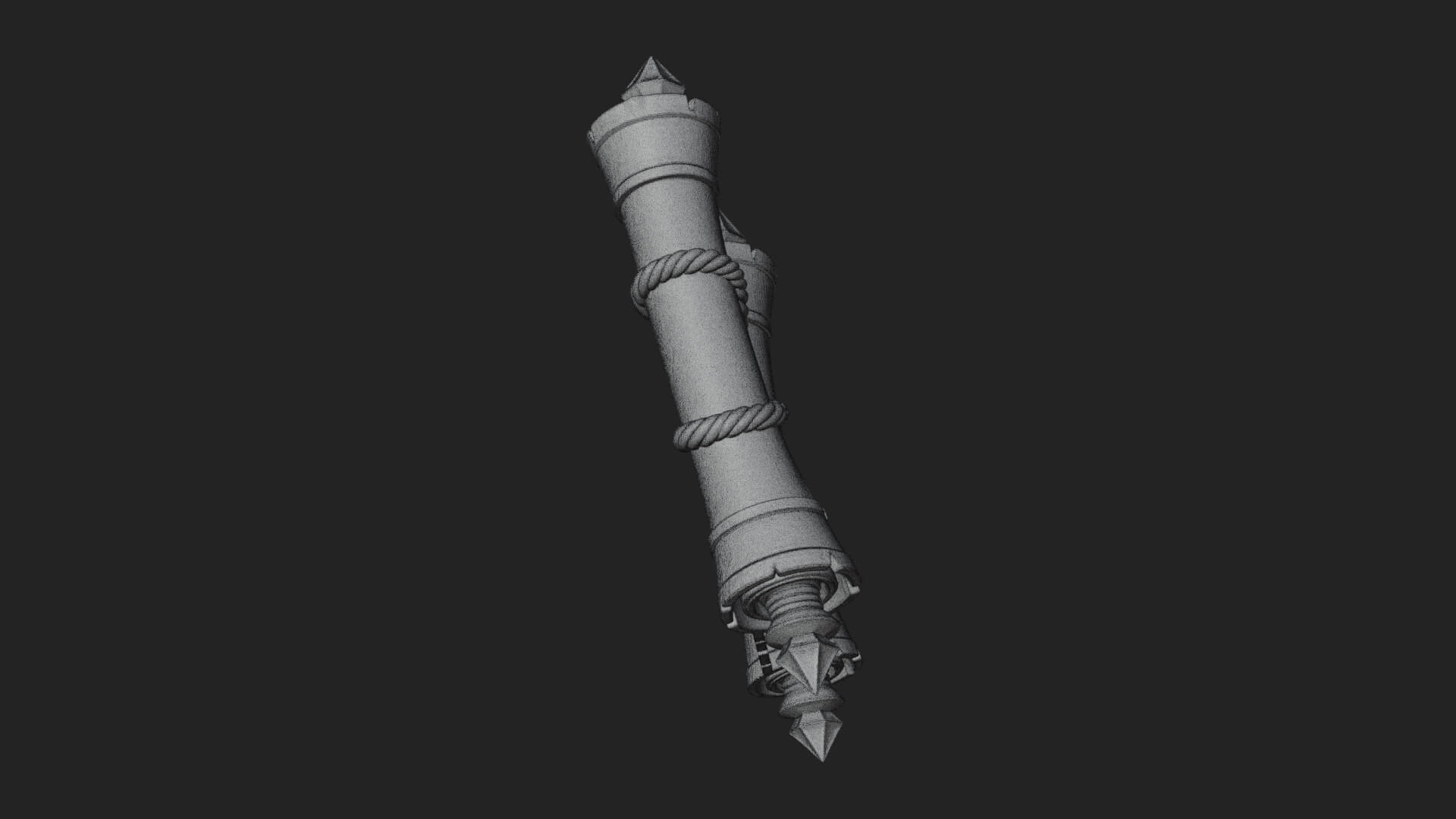 Tied Paper Scroll Model Design 1 3D Print Model 3D Model