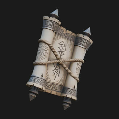 Tied Paper Scroll Model Design 1 3D Print Model
