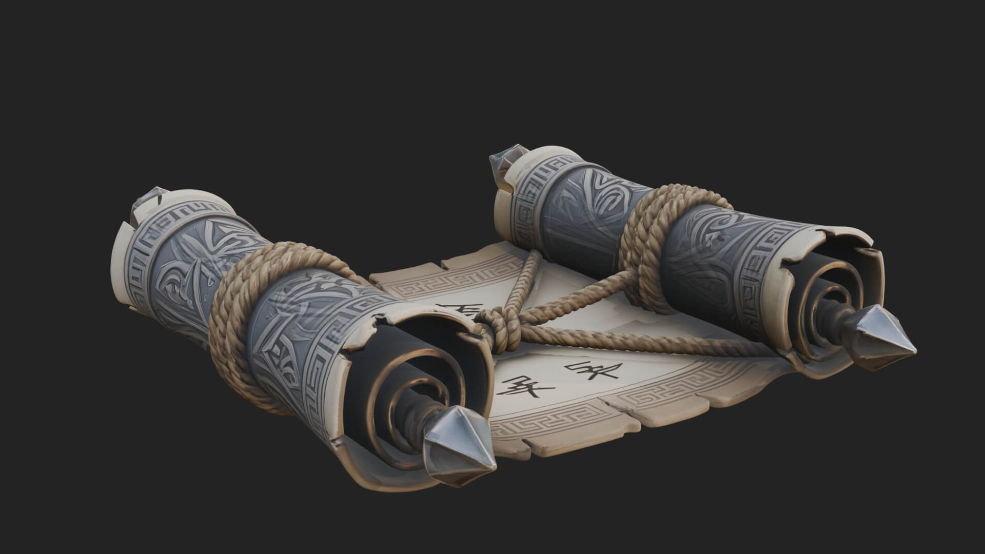 Tied Paper Scroll Model Design 2 3D Print Model 3D Model