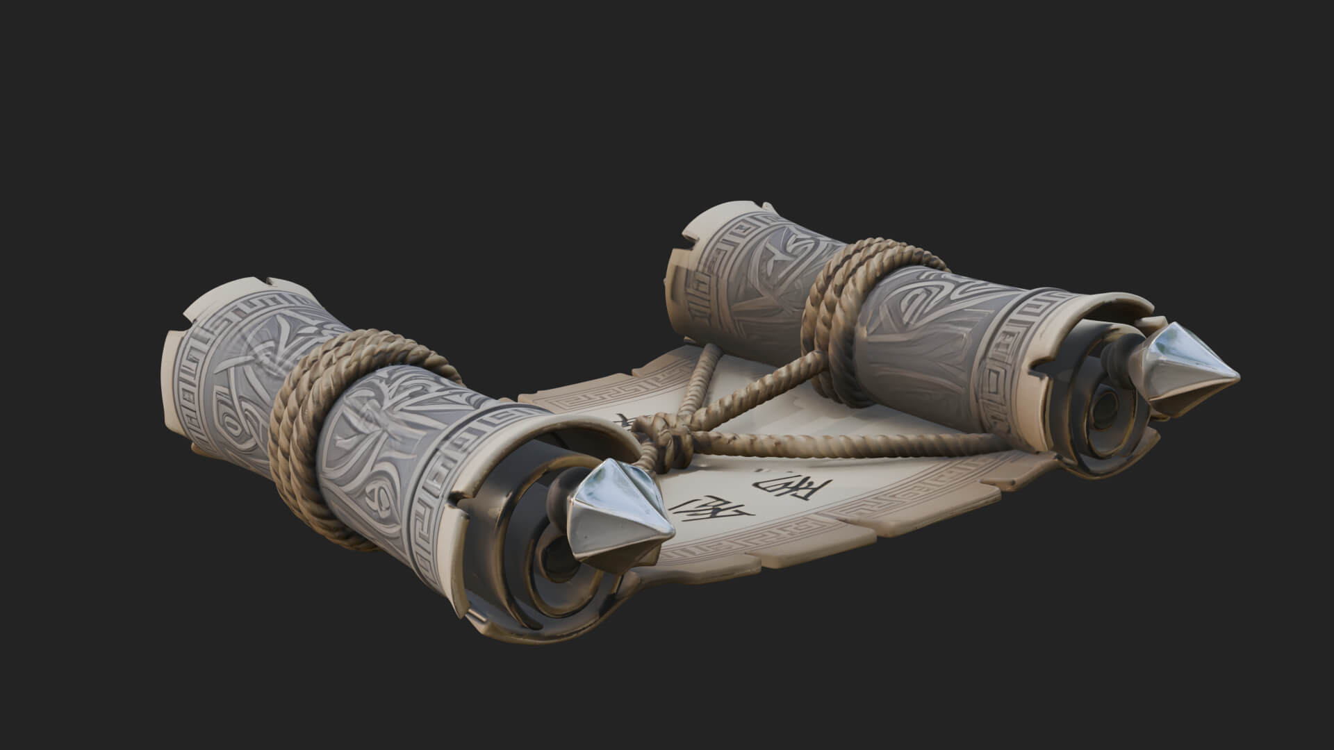 Tied Paper Scroll Model Design 2 3D Print Model 3D Model