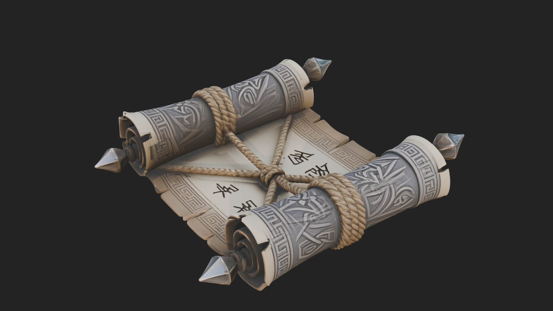 Tied Paper Scroll Model Design 2 3D Print Model 3D Model