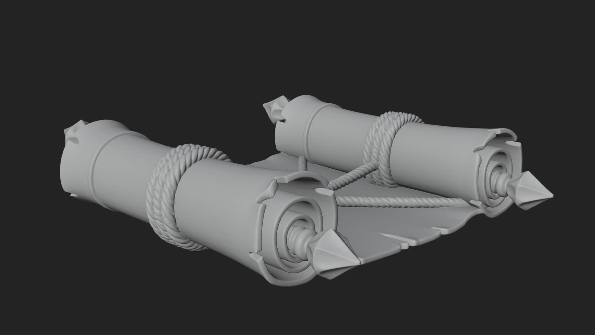 Tied Paper Scroll Model Design 2 3D Print Model 3D Model