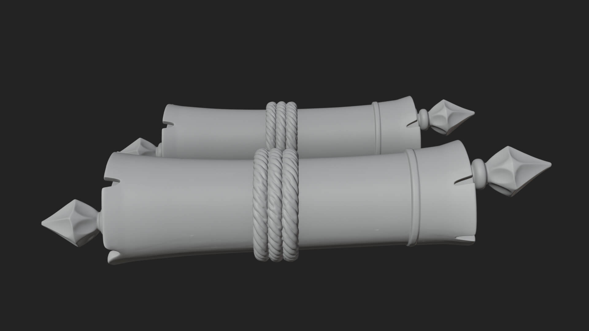 Tied Paper Scroll Model Design 2 3D Print Model 3D Model