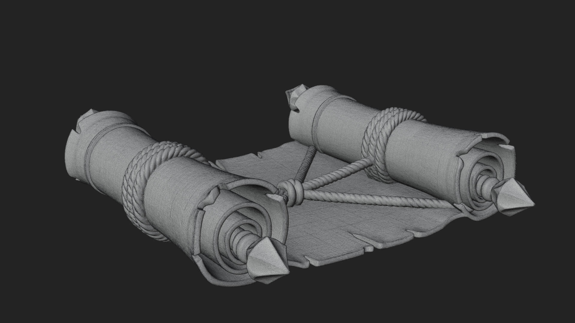 Tied Paper Scroll Model Design 2 3D Print Model 3D Model