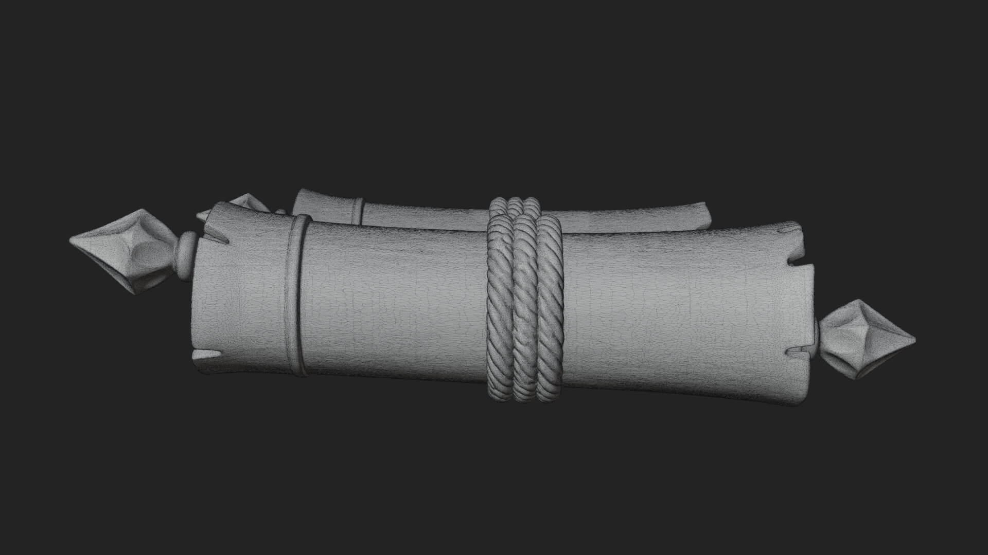 Tied Paper Scroll Model Design 2 3D Print Model 3D Model