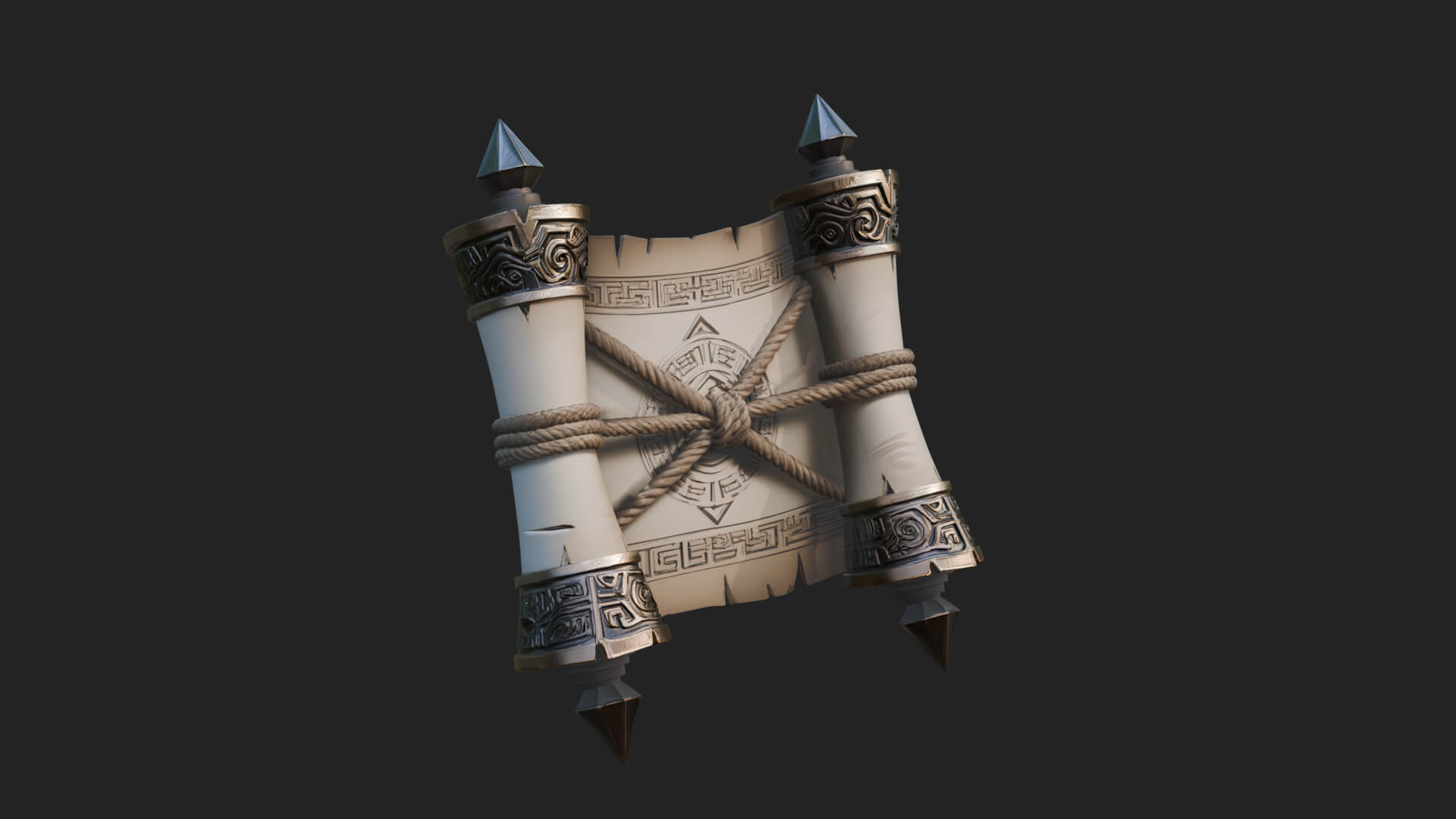 Tied Paper Scroll Model Design 3 3D Print Model 3D Model