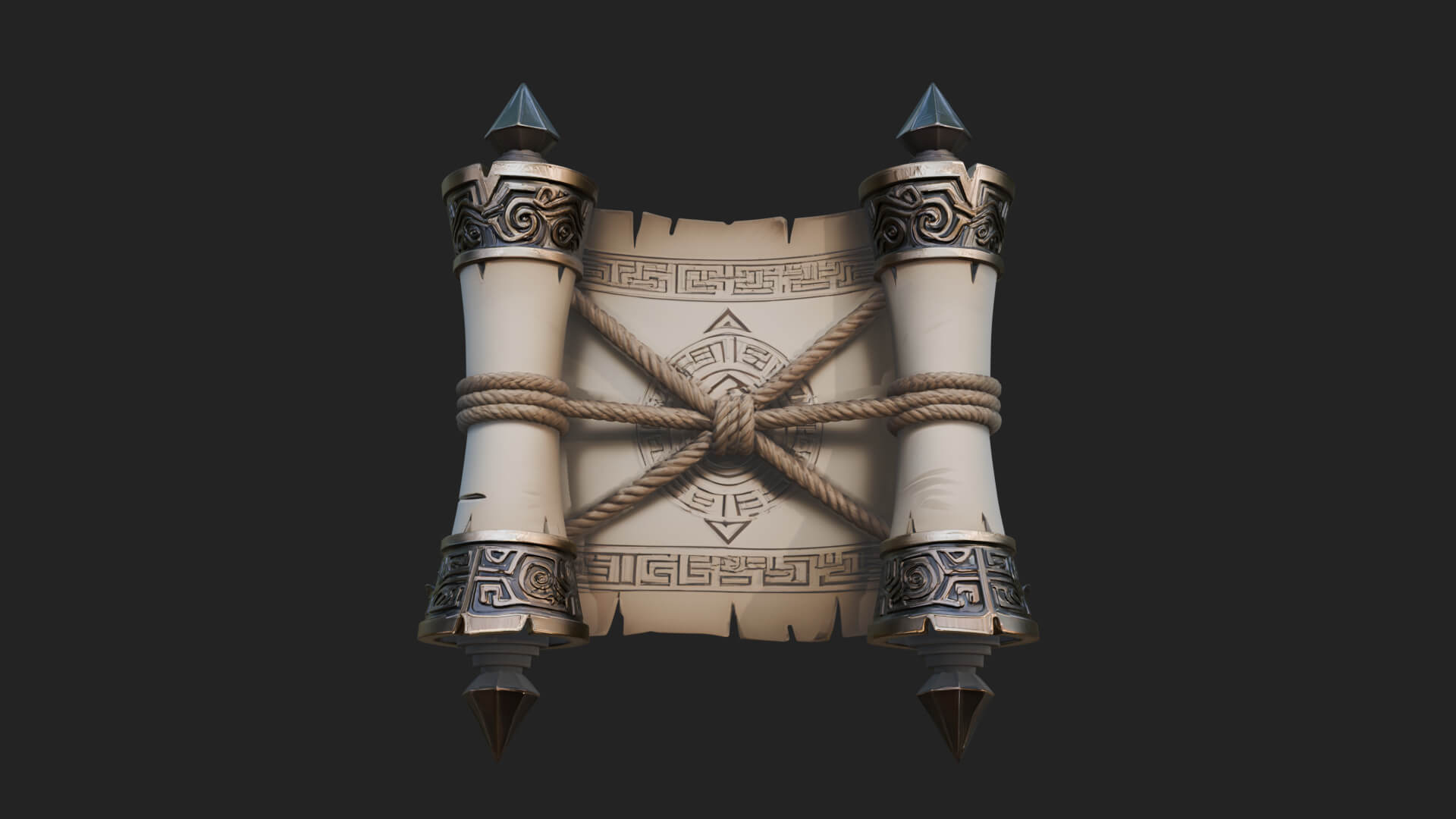 Tied Paper Scroll Model Design 3 3D Print Model 3D Model