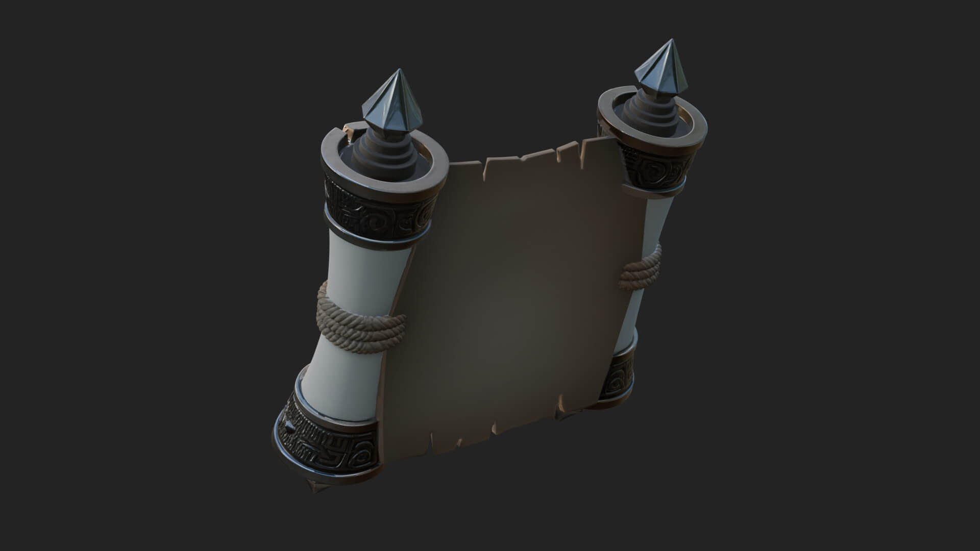 Tied Paper Scroll Model Design 3 3D Print Model 3D Model