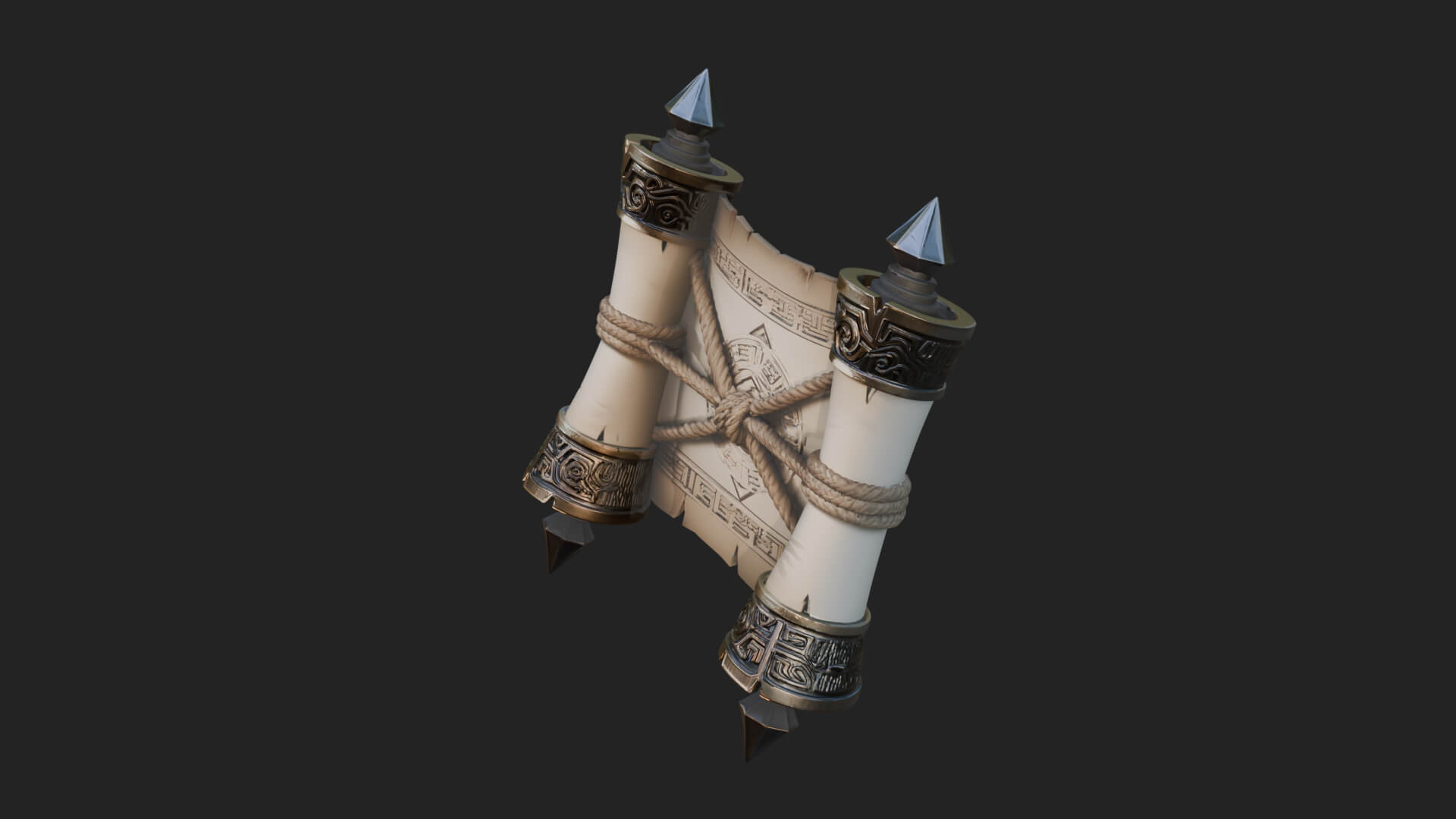 Tied Paper Scroll Model Design 3 3D Print Model 3D Model