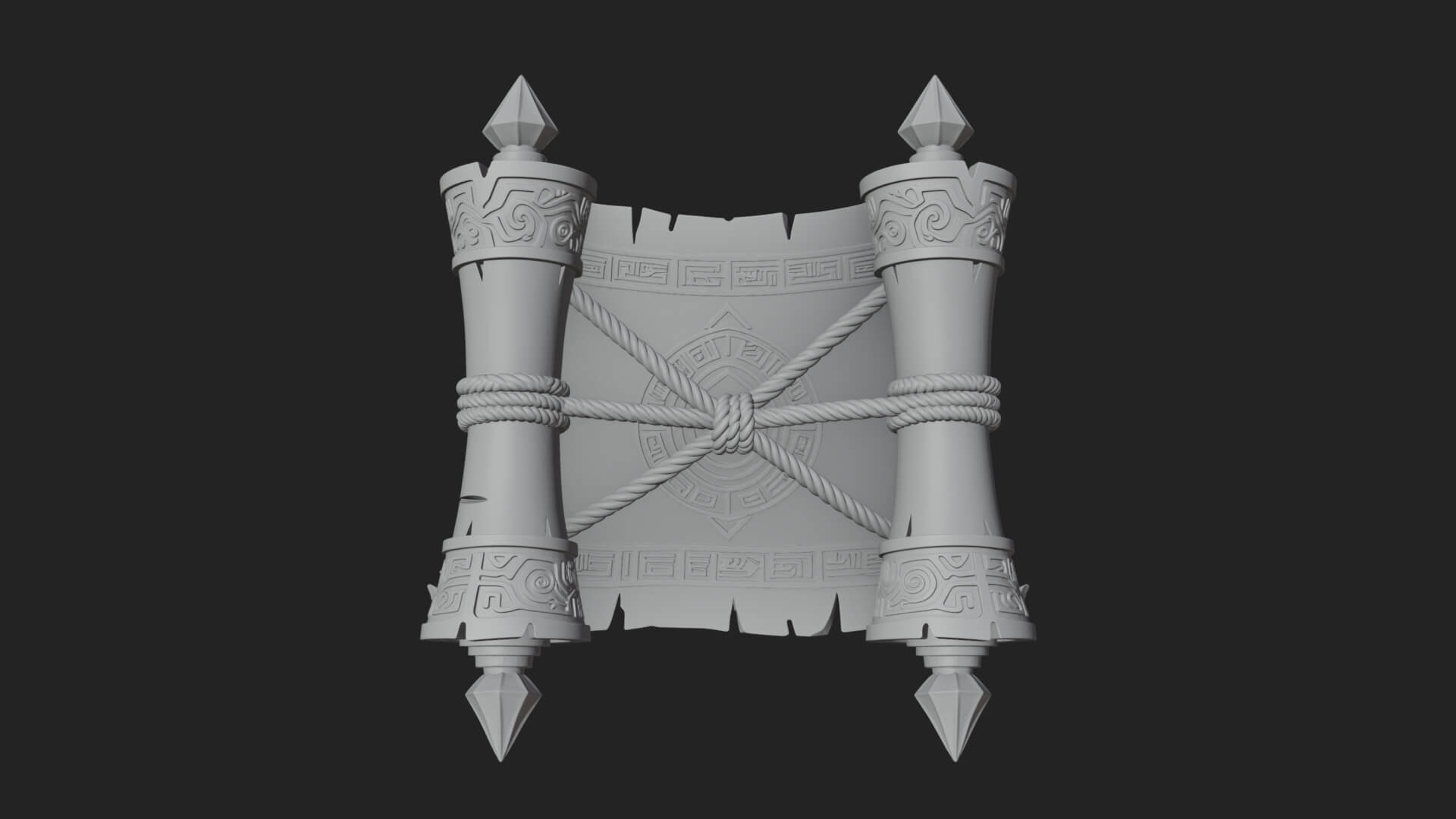 Tied Paper Scroll Model Design 3 3D Print Model 3D Model
