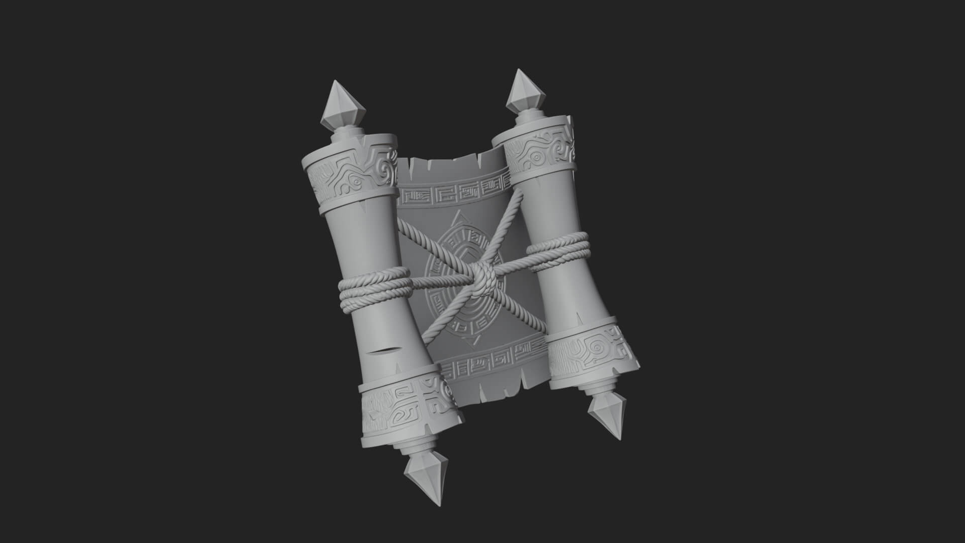 Tied Paper Scroll Model Design 3 3D Print Model 3D Model