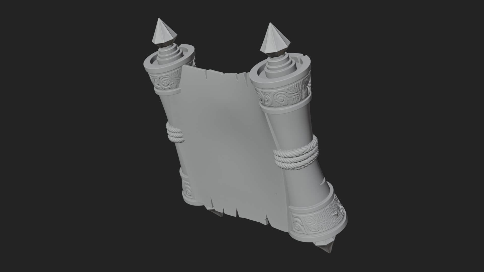 Tied Paper Scroll Model Design 3 3D Print Model 3D Model