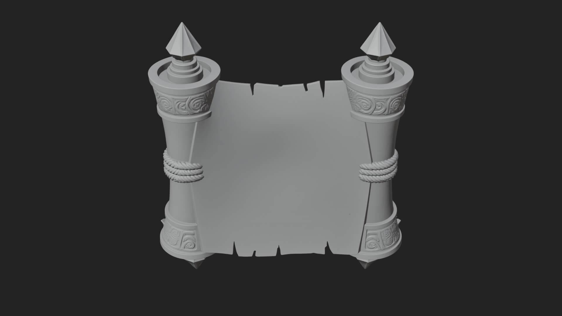 Tied Paper Scroll Model Design 3 3D Print Model 3D Model