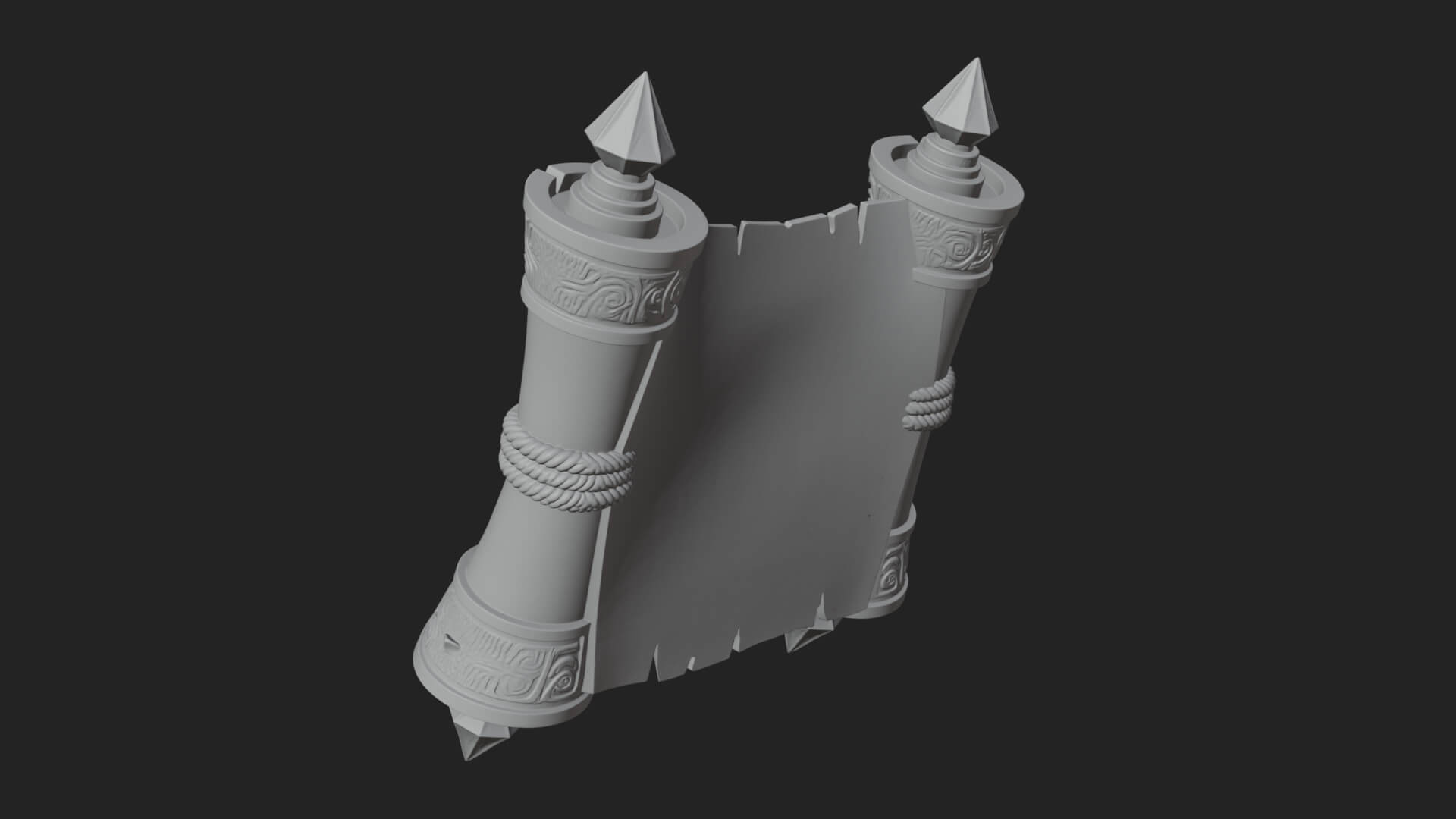 Tied Paper Scroll Model Design 3 3D Print Model 3D Model
