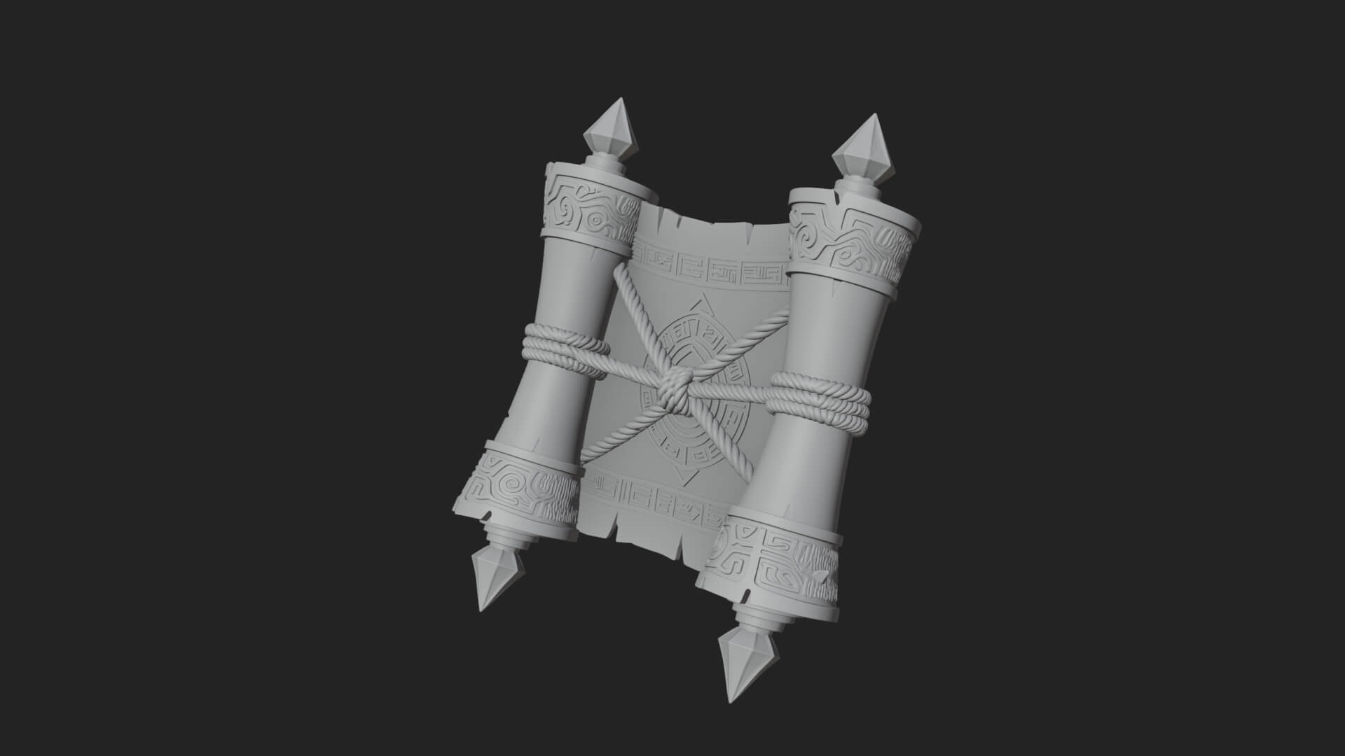 Tied Paper Scroll Model Design 3 3D Print Model 3D Model