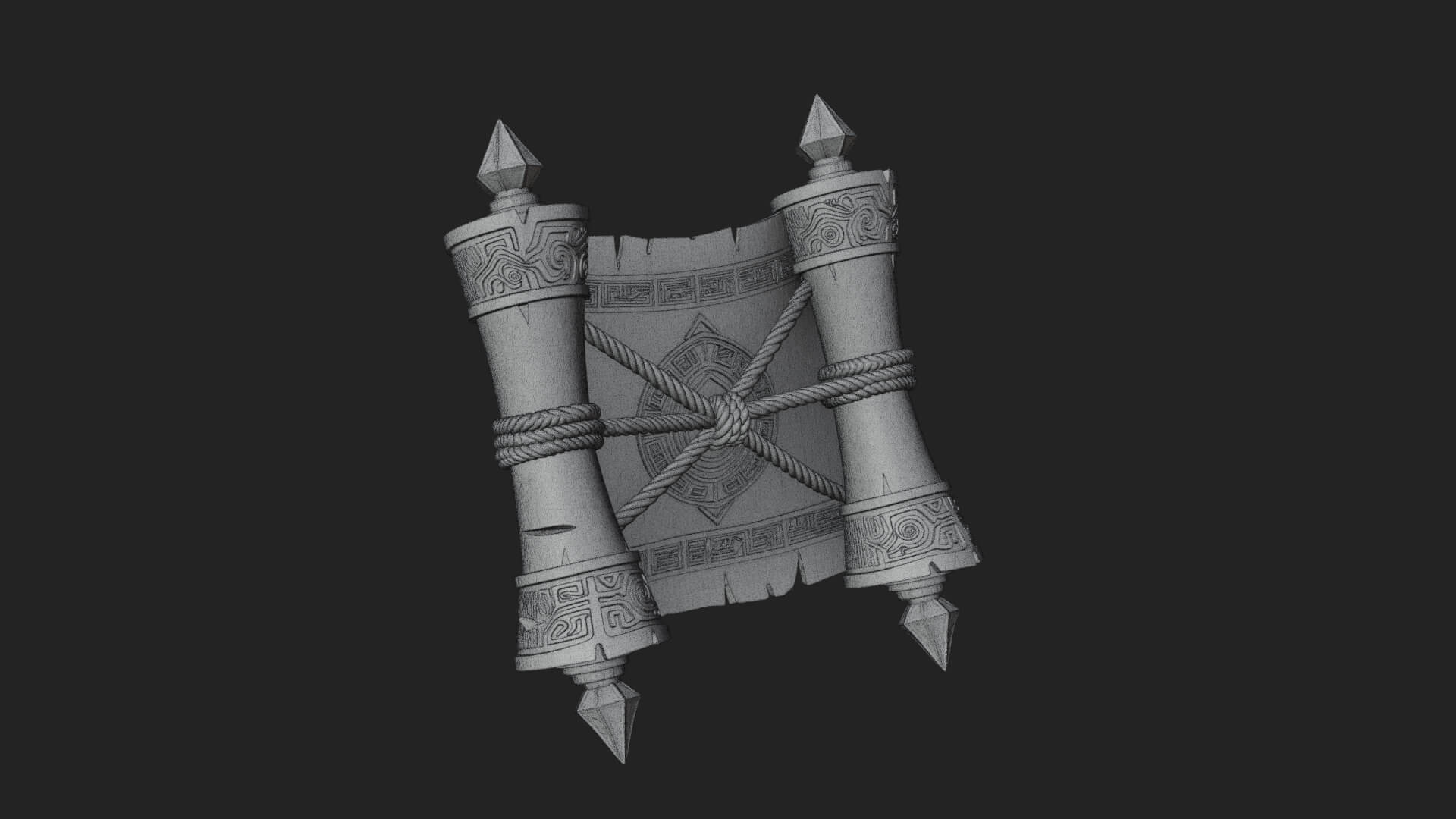 Tied Paper Scroll Model Design 3 3D Print Model 3D Model