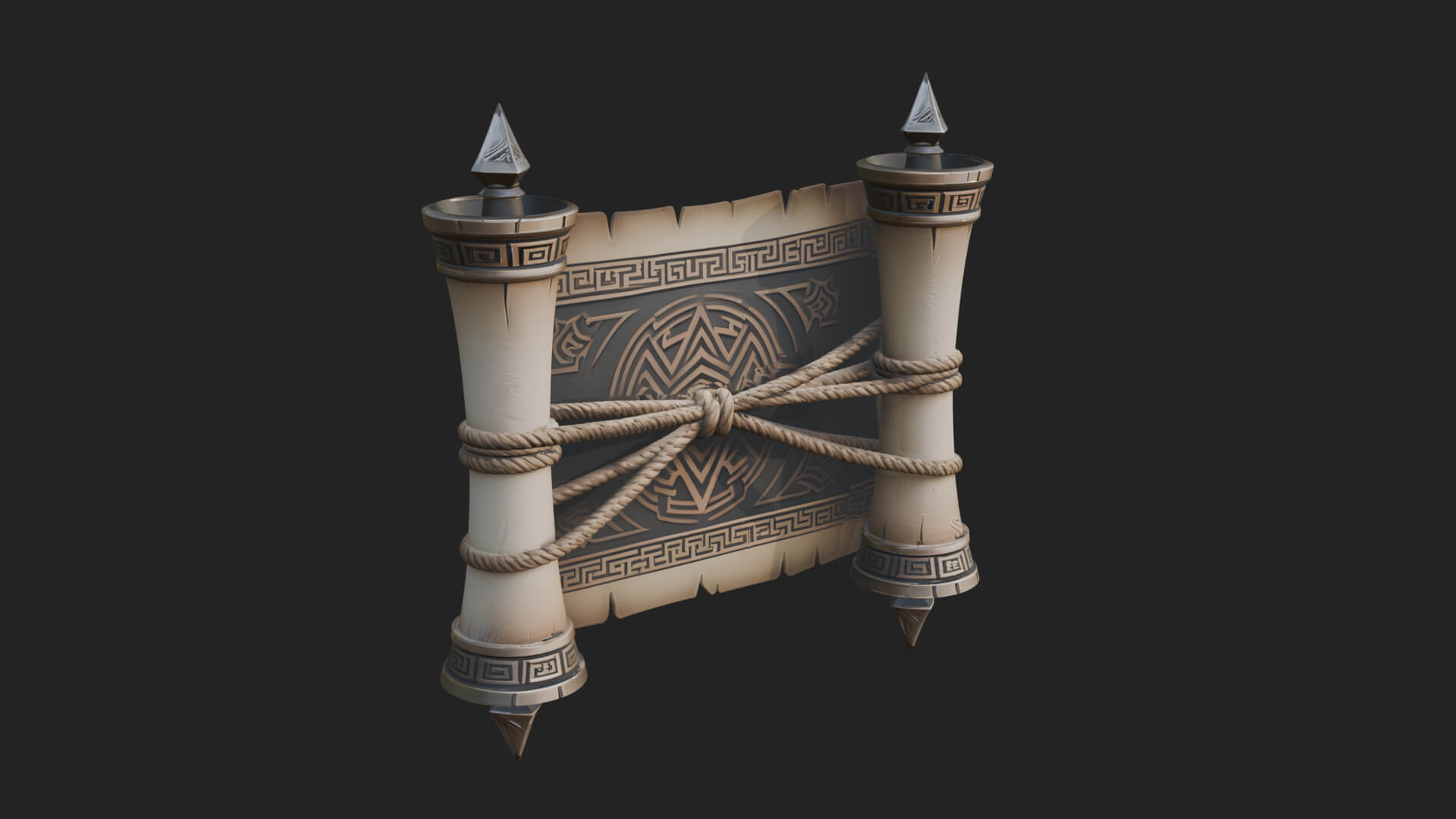Tied Paper Scroll Model Design 4 3D Print Model 3D Model