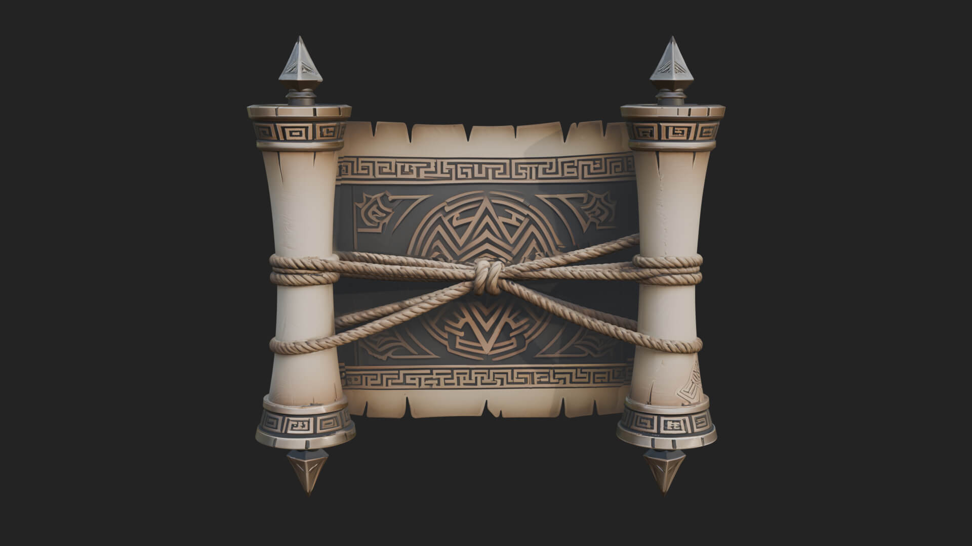 Tied Paper Scroll Model Design 4 3D Print Model 3D Model