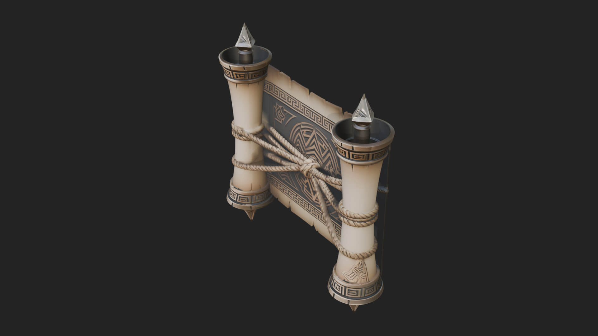 Tied Paper Scroll Model Design 4 3D Print Model 3D Model