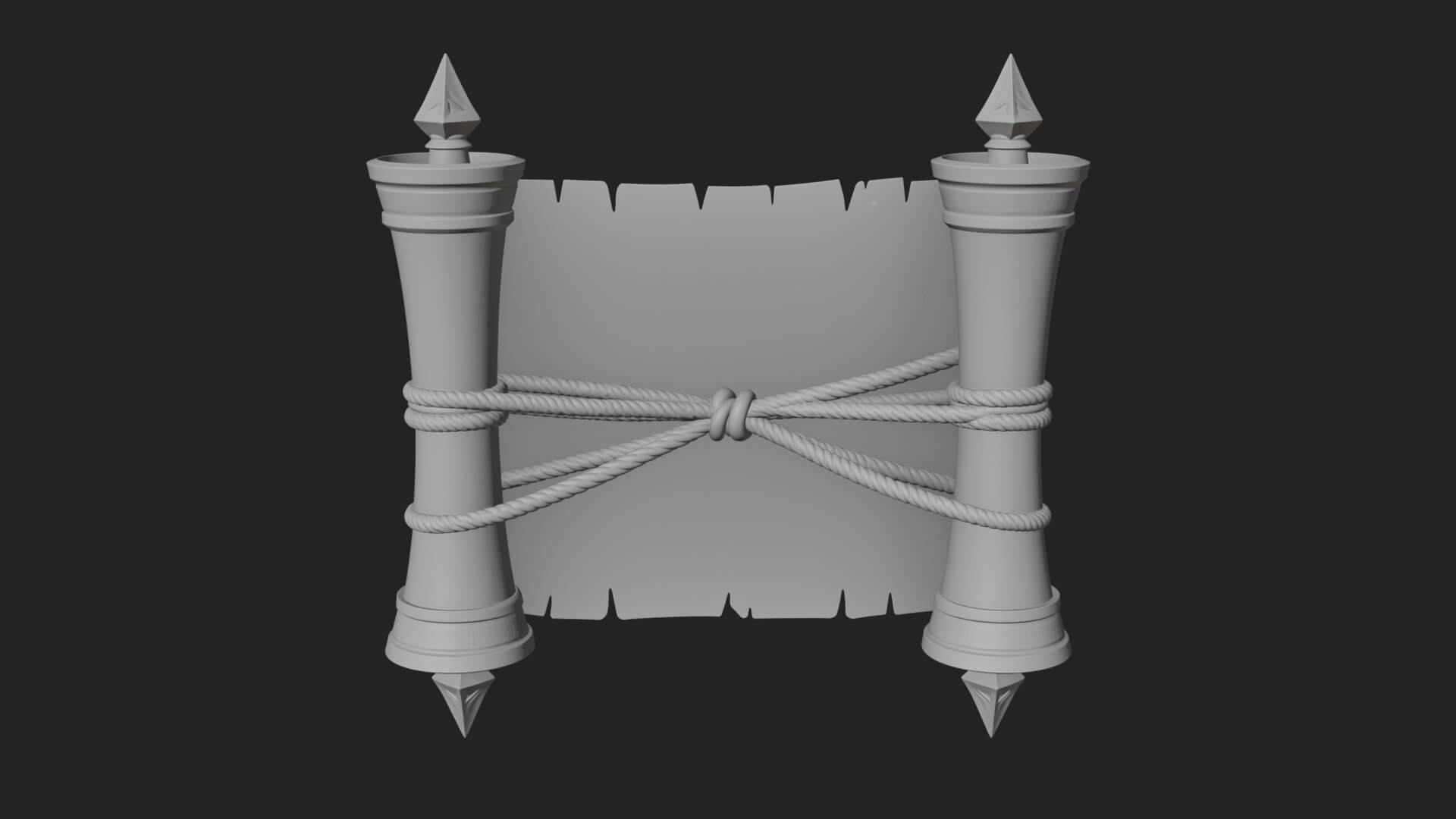 Tied Paper Scroll Model Design 4 3D Print Model 3D Model