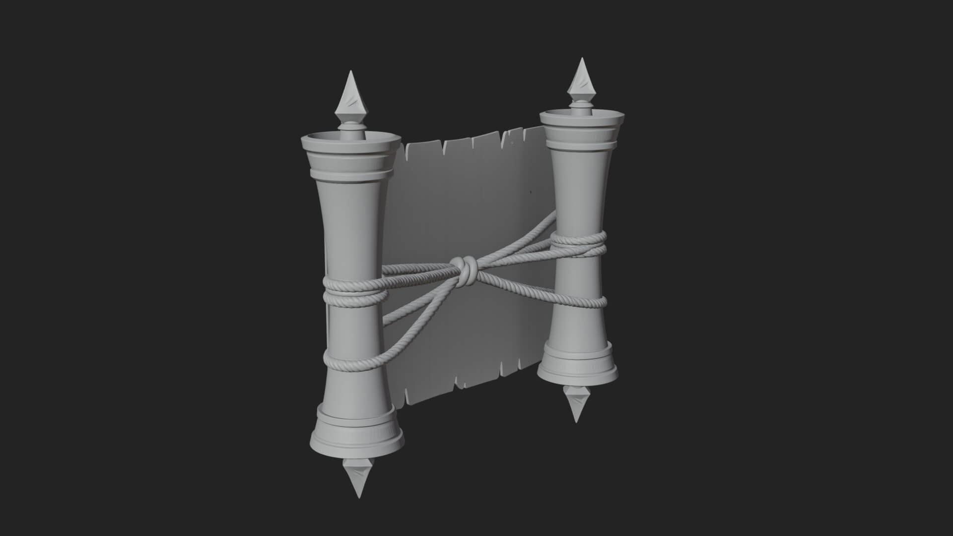 Tied Paper Scroll Model Design 4 3D Print Model 3D Model