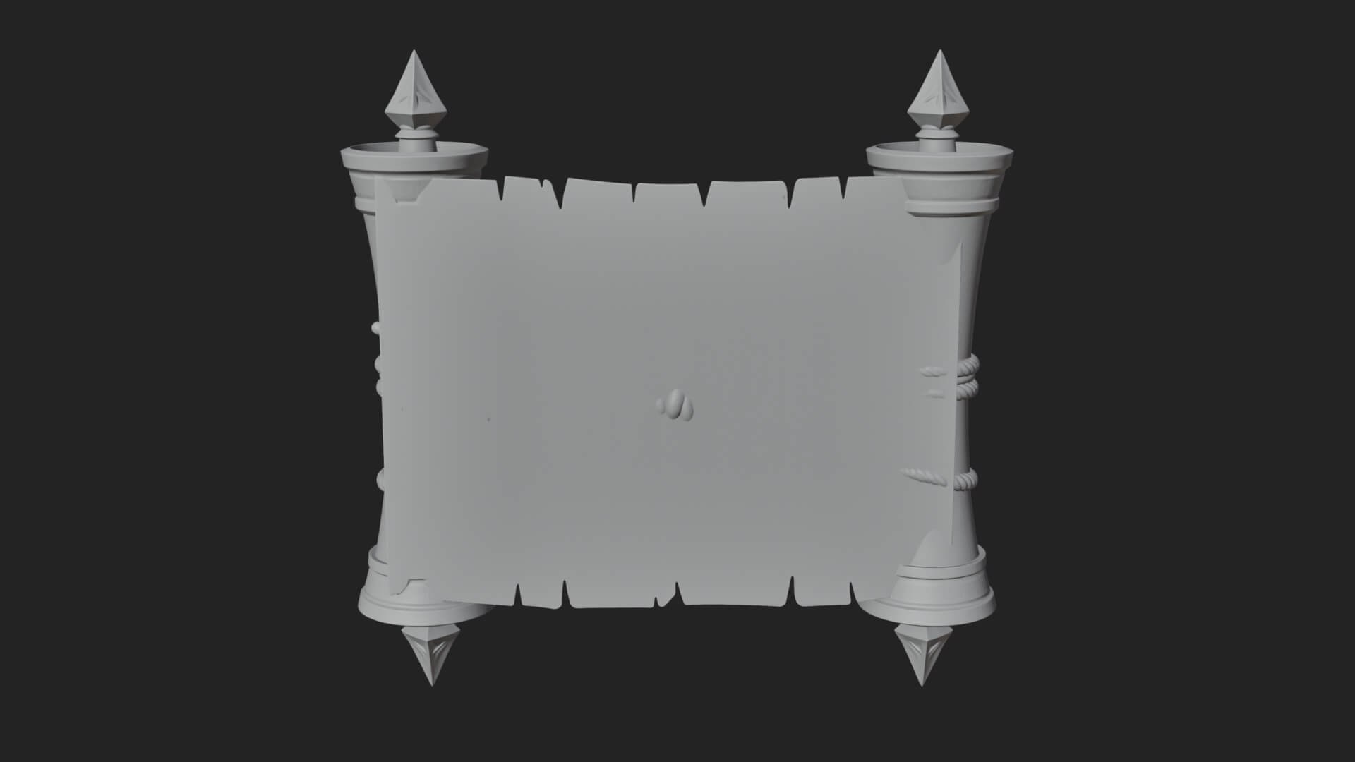 Tied Paper Scroll Model Design 4 3D Print Model 3D Model