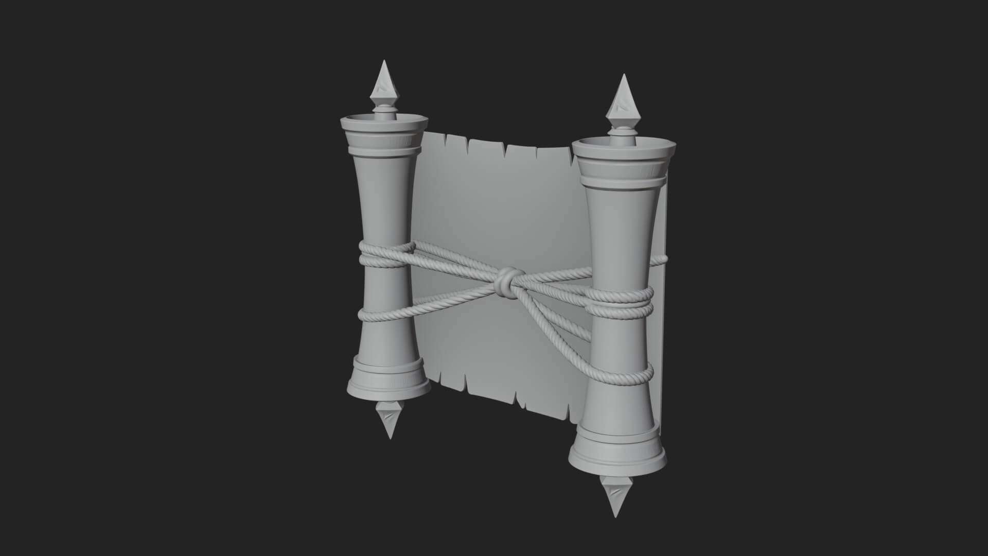 Tied Paper Scroll Model Design 4 3D Print Model 3D Model