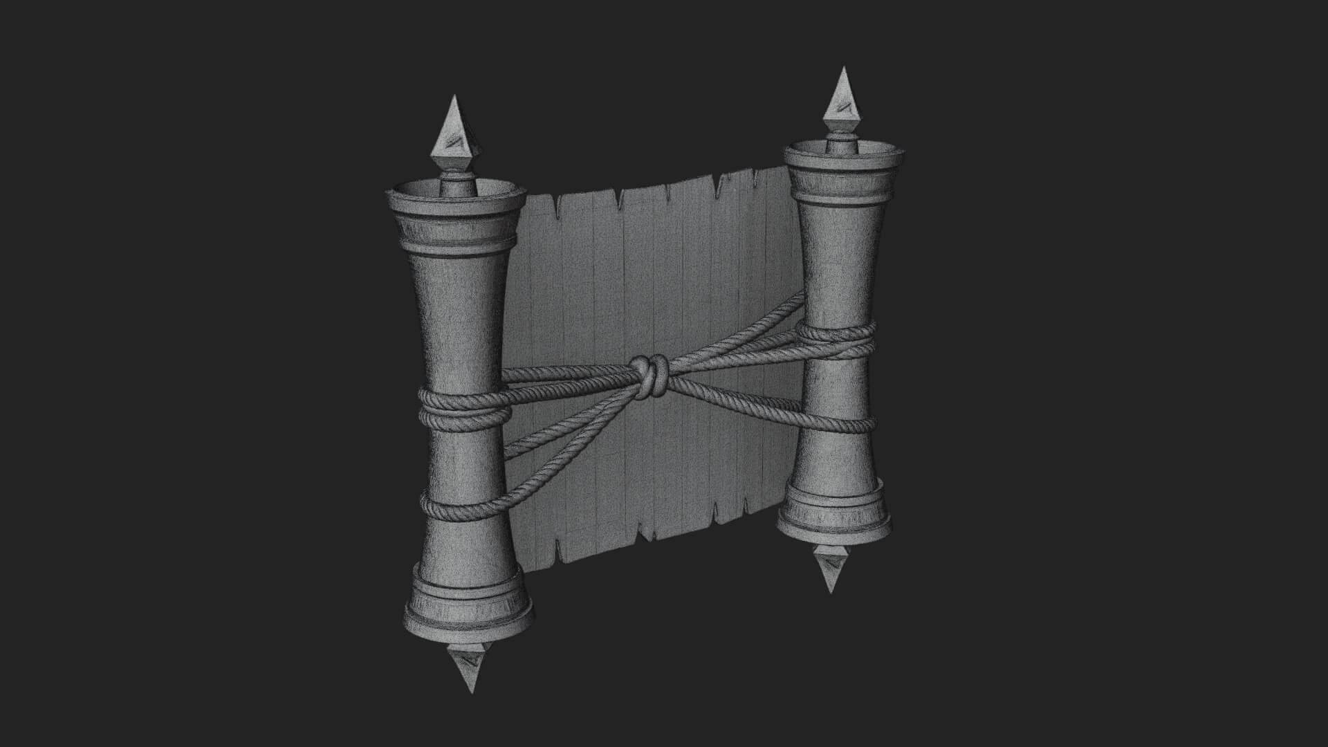 Tied Paper Scroll Model Design 4 3D Print Model 3D Model