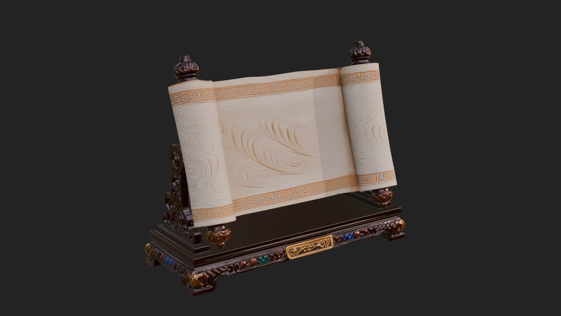 Tied Paper Scroll Model Design 5 3D Print Model 3D Model