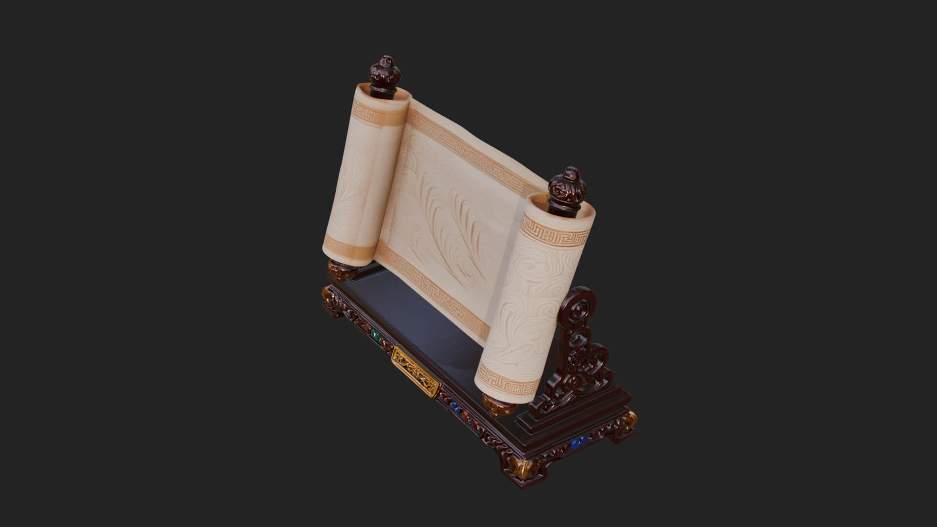 Tied Paper Scroll Model Design 5 3D Print Model 3D Model