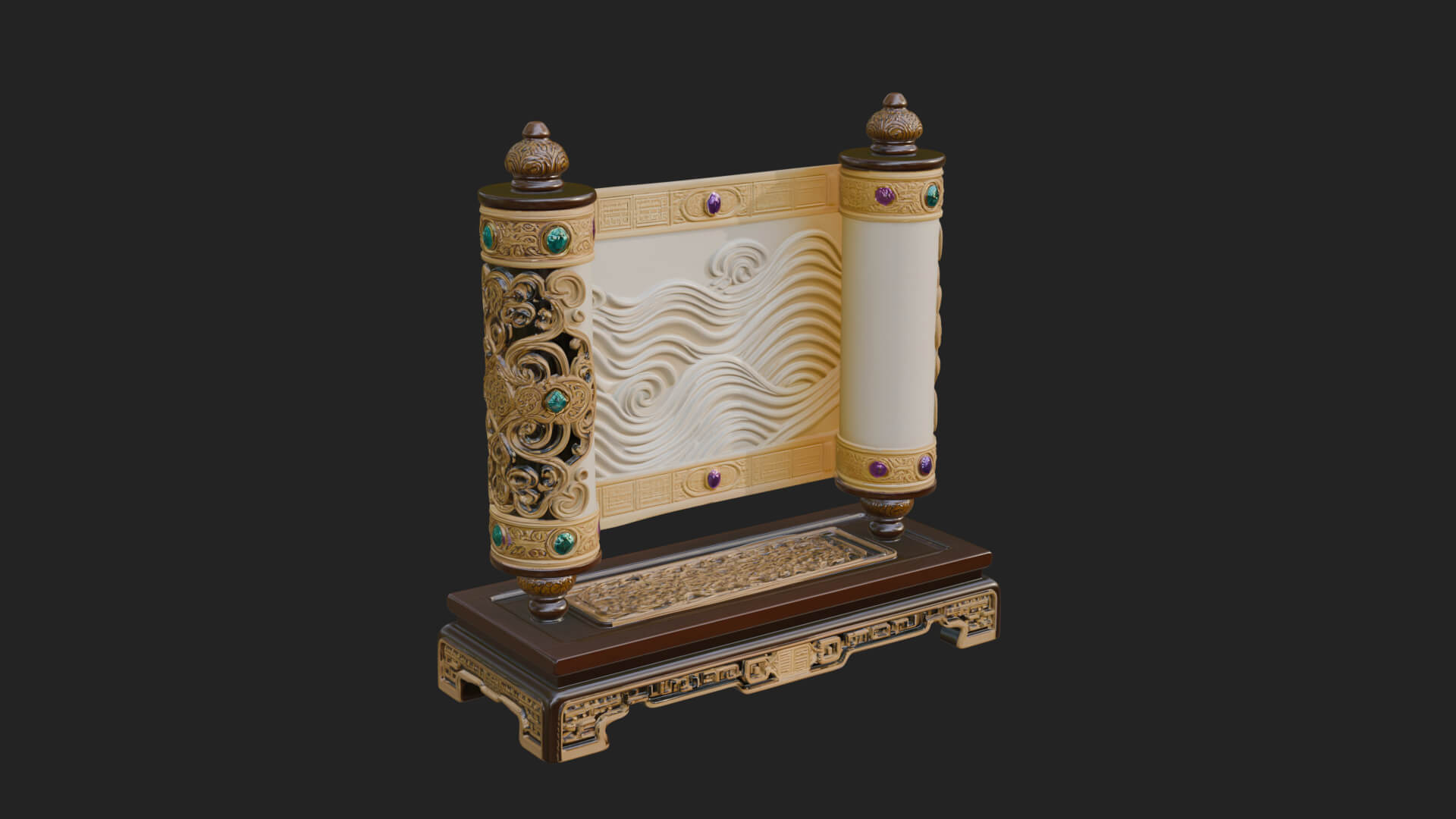 Tied Paper Scroll Model Design 6 3D Print Model 3D Model