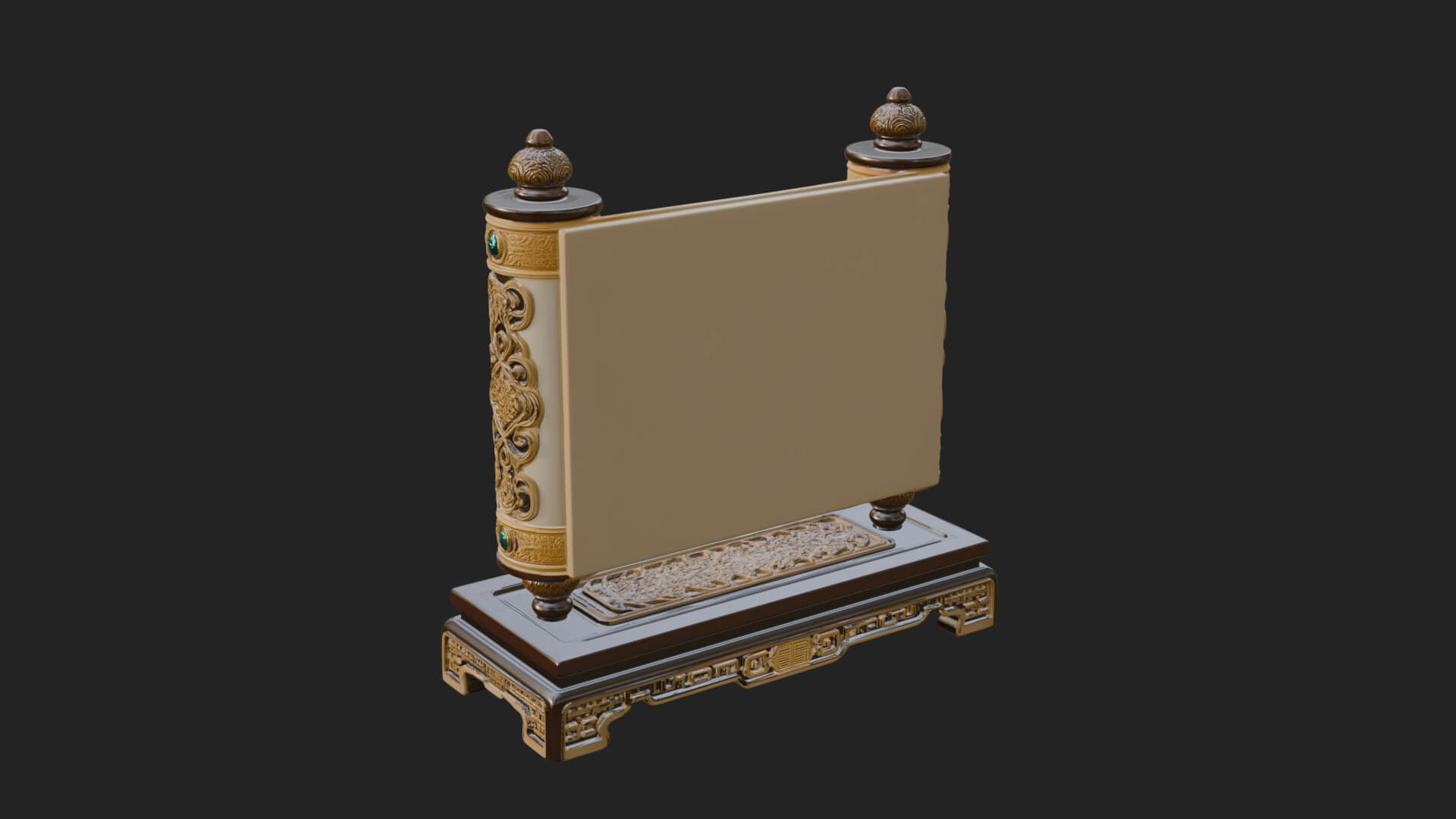 Tied Paper Scroll Model Design 6 3D Print Model 3D Model