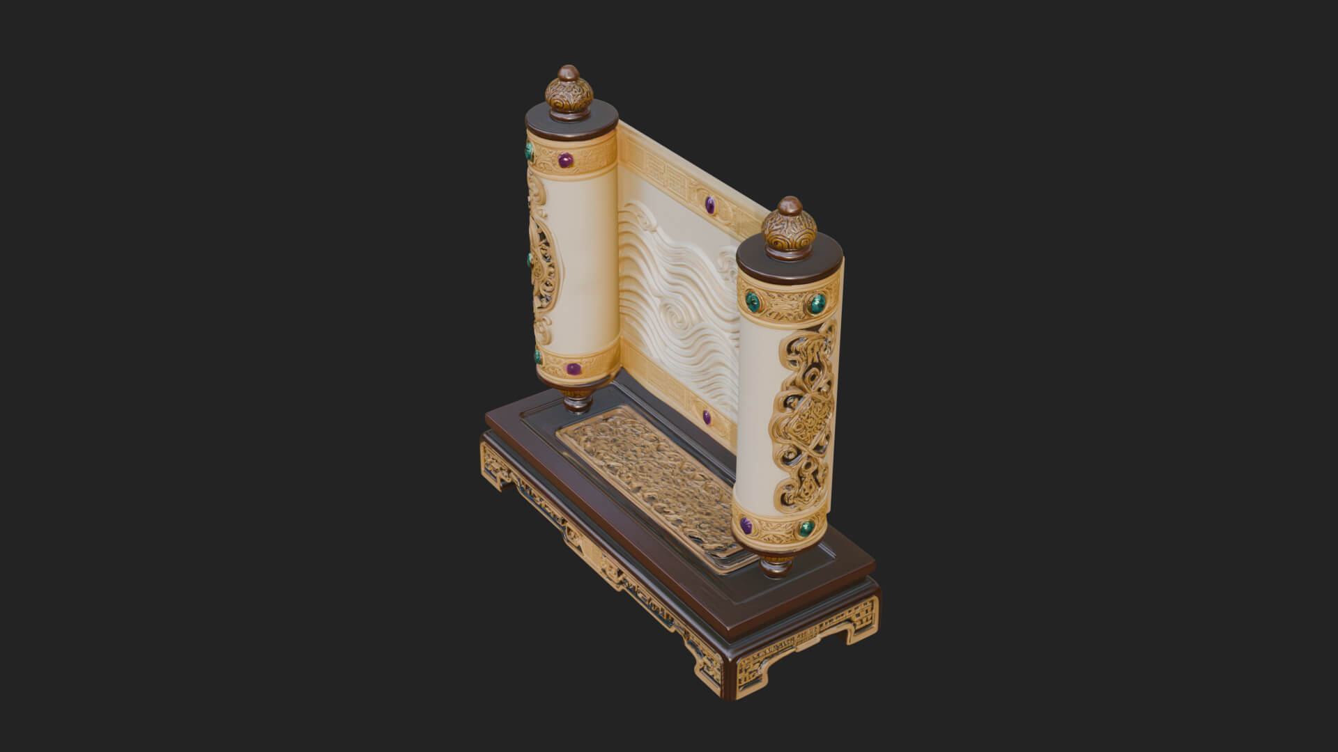 Tied Paper Scroll Model Design 6 3D Print Model 3D Model