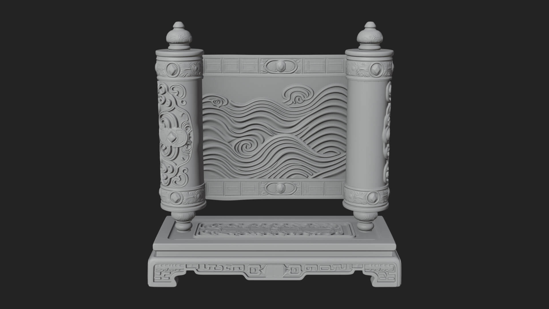 Tied Paper Scroll Model Design 6 3D Print Model 3D Model
