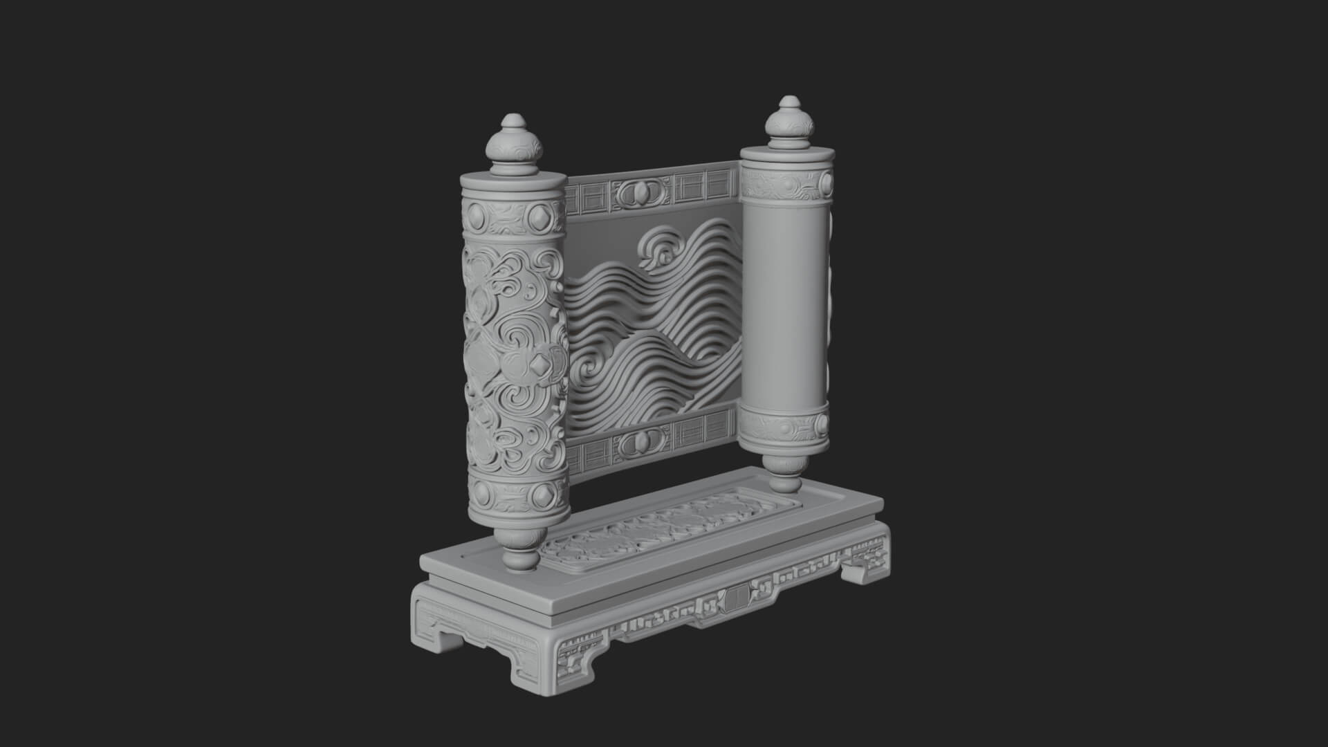 Tied Paper Scroll Model Design 6 3D Print Model 3D Model